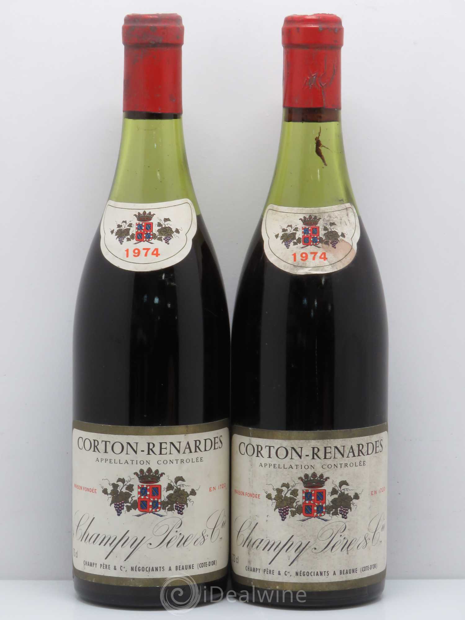 Corton Grand Cru Renardes Champy (sans prix de réserve) 1974 - Posten von 2 Flaschen - 0