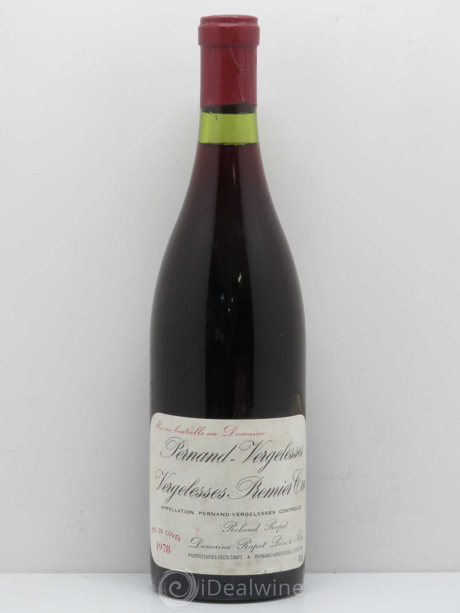 Pernand-Vergelesses 1er Cru Les Vergelesses Tête De Cuvee Domaine Rapet 1978 - Posten von 1 Flasche - 0