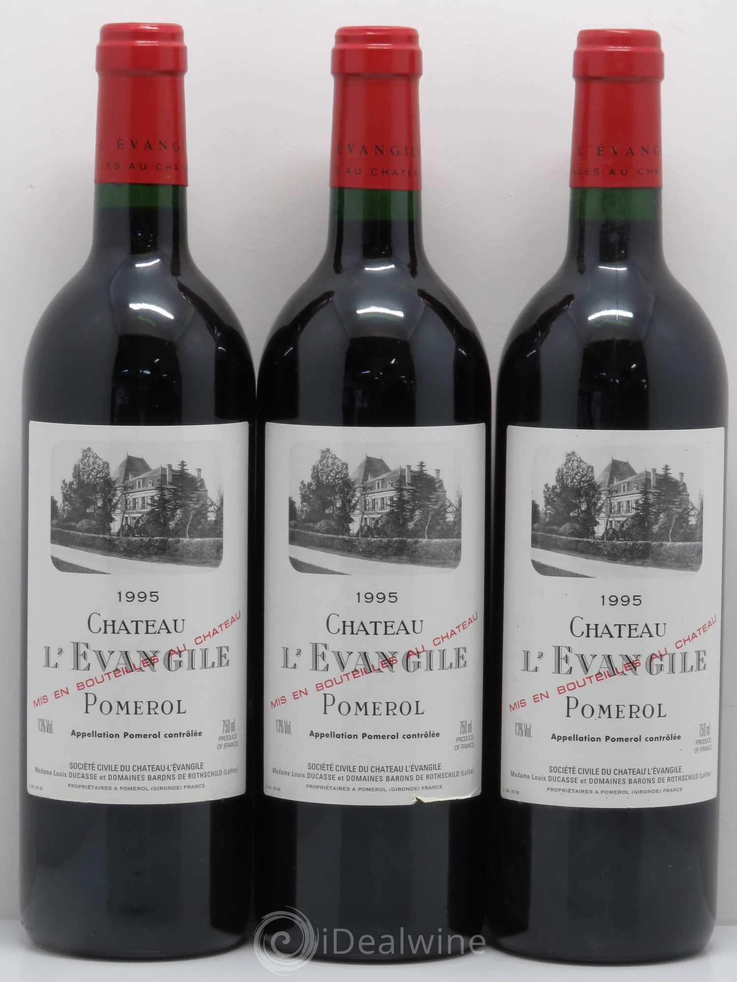 Château l' Évangile 1995 - Lot de 3 bouteilles - 0