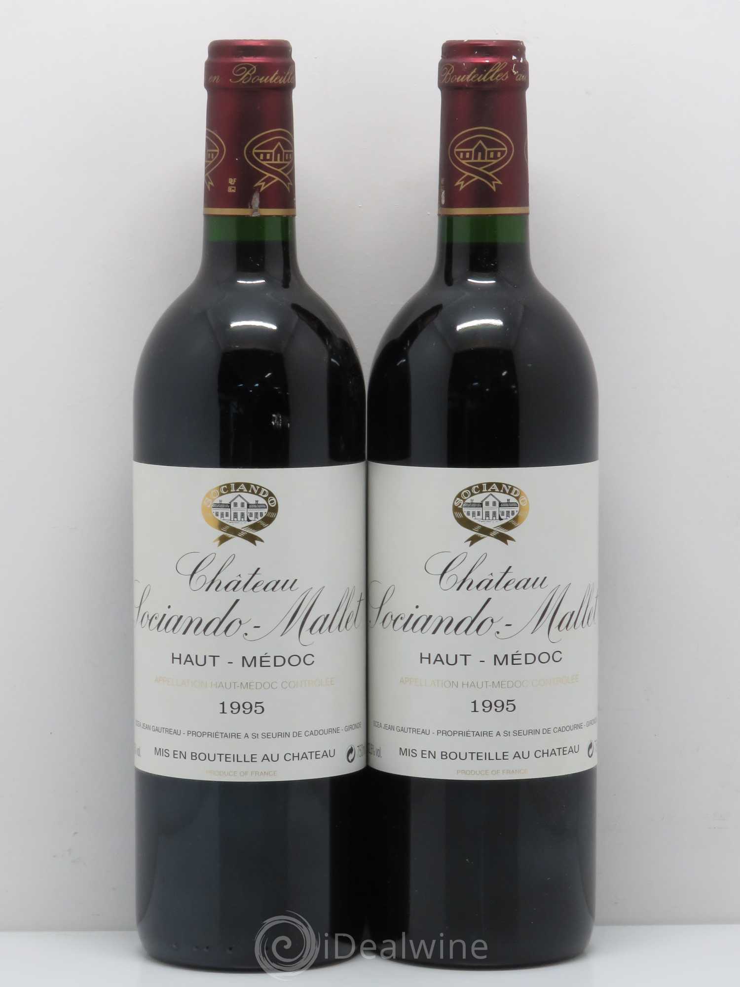 Château Sociando Mallet 1995 - Lot de 2 bouteilles - 0