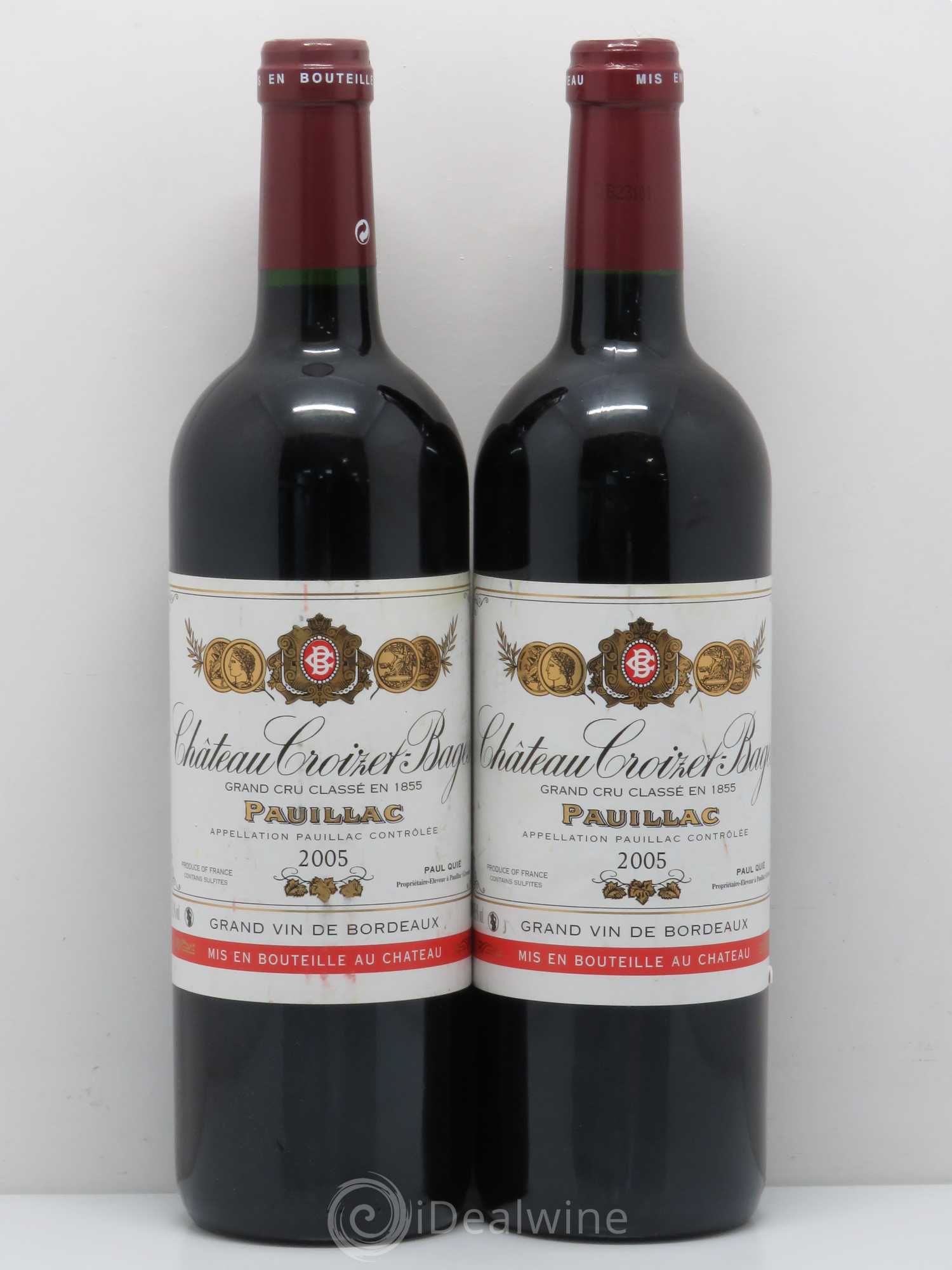 Château Croizet Bages 5ème Grand Cru Classé 2005 - Lot de 2 bouteilles - 0