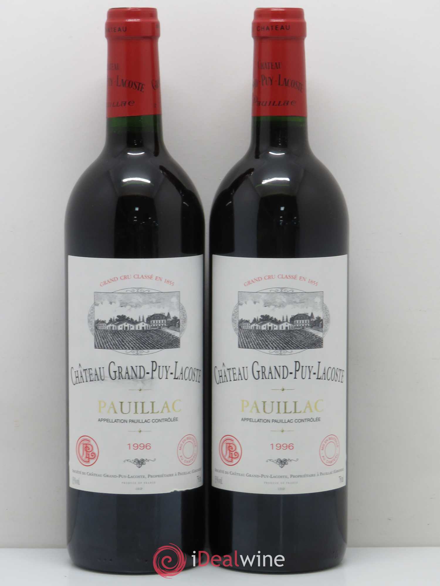 Château Grand Puy Lacoste 5ème Grand Cru Classé 1996 - Lot de 2 bouteilles - 0
