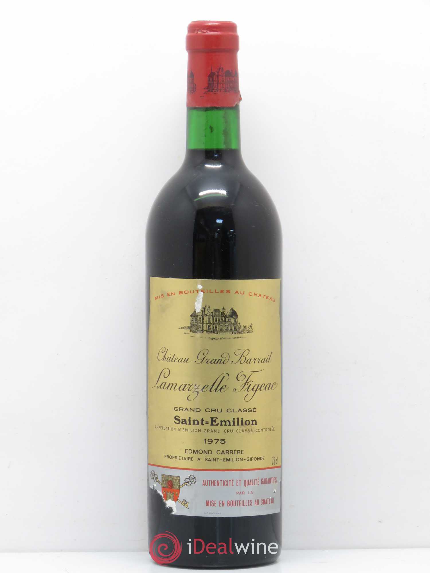 Château Grand Barrail Lamarzelle Figeac Grand Cru Classé 1975 - Lot de 1 bouteille - 0