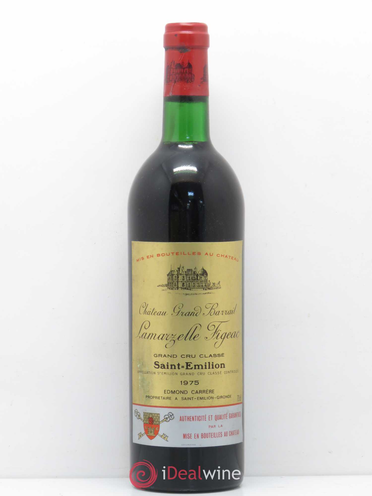 Château Grand Barrail Lamarzelle Figeac Grand Cru Classé 1975 - Lot de 1 bouteille - 0