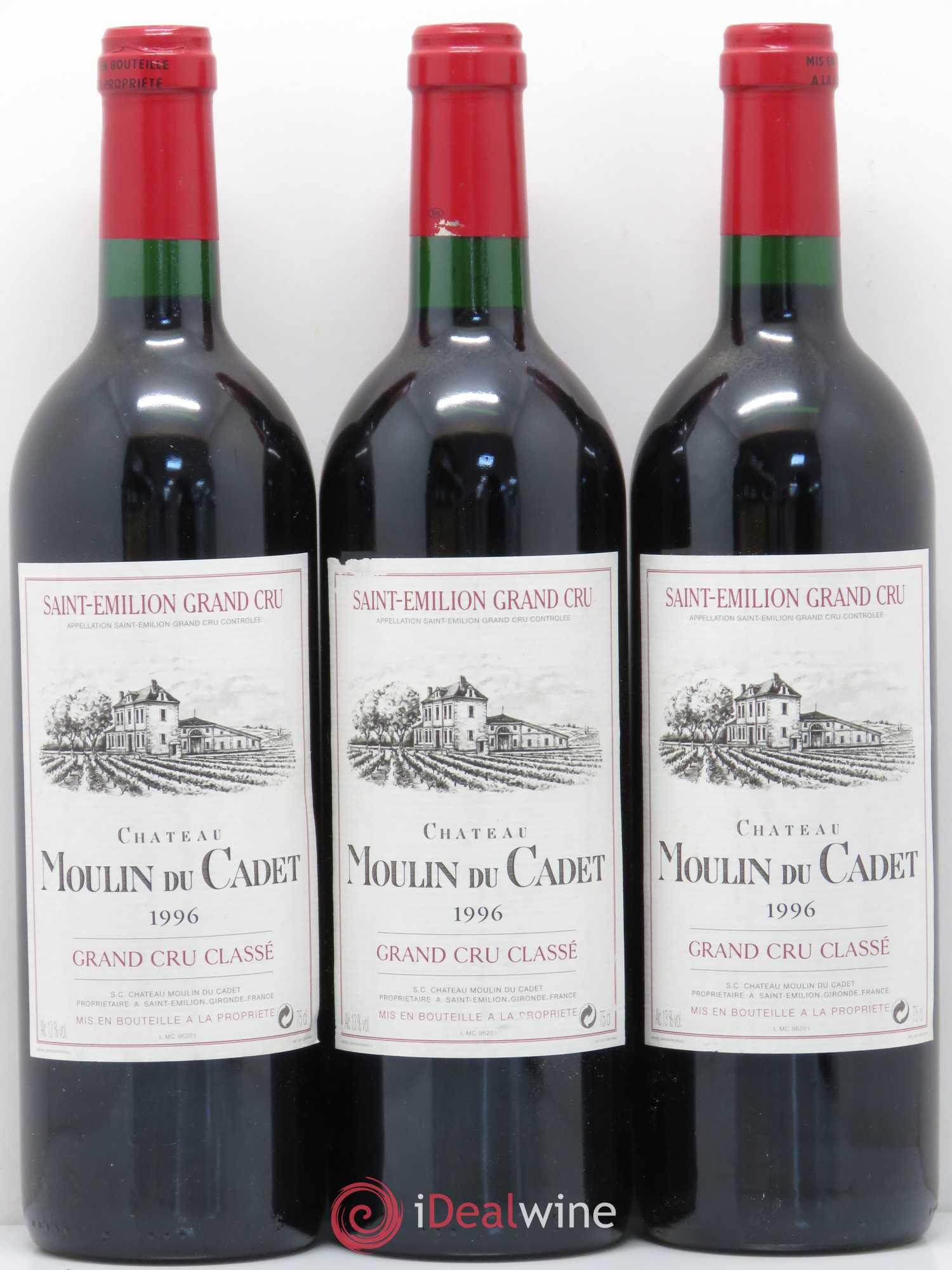 Château Moulin du Cadet Grand Cru Classé 1996 - Lot de 6 bouteilles - 1
