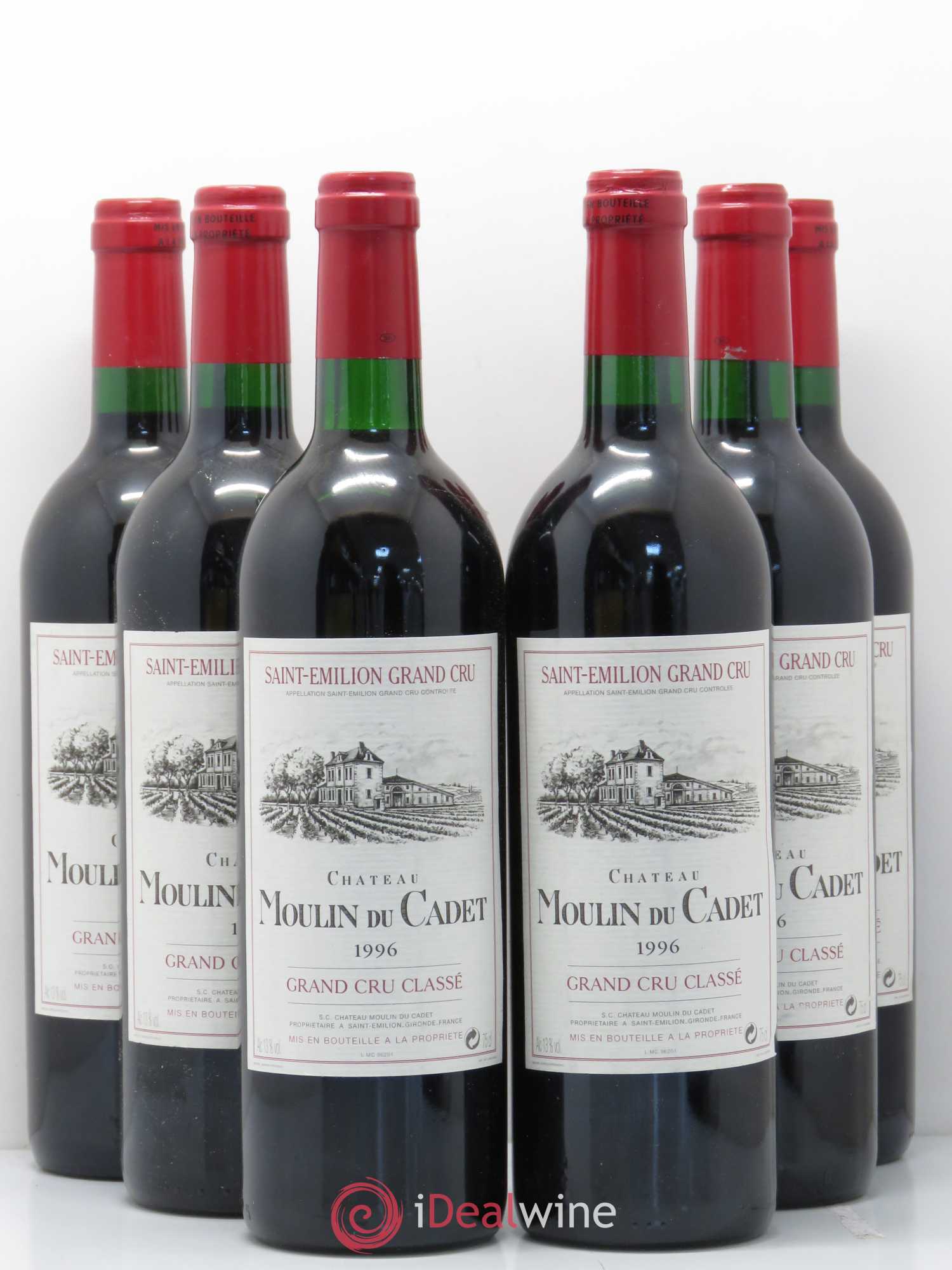 Château Moulin du Cadet Grand Cru Classé 1996 - Lot de 6 bouteilles - 0