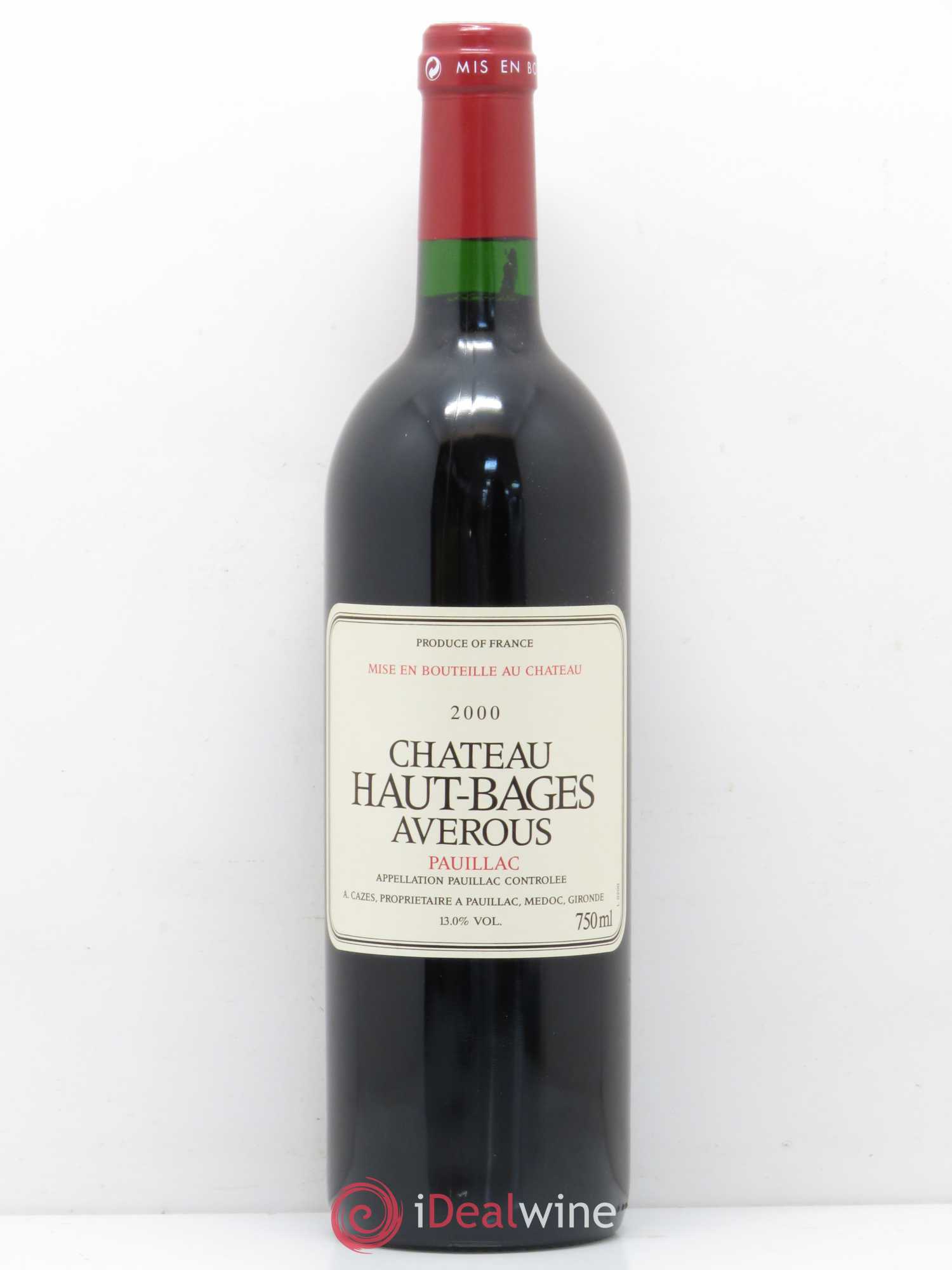 Château Haut Bages Averous Cru Bourgeois 2000 - Lot de 1 bouteille - 0