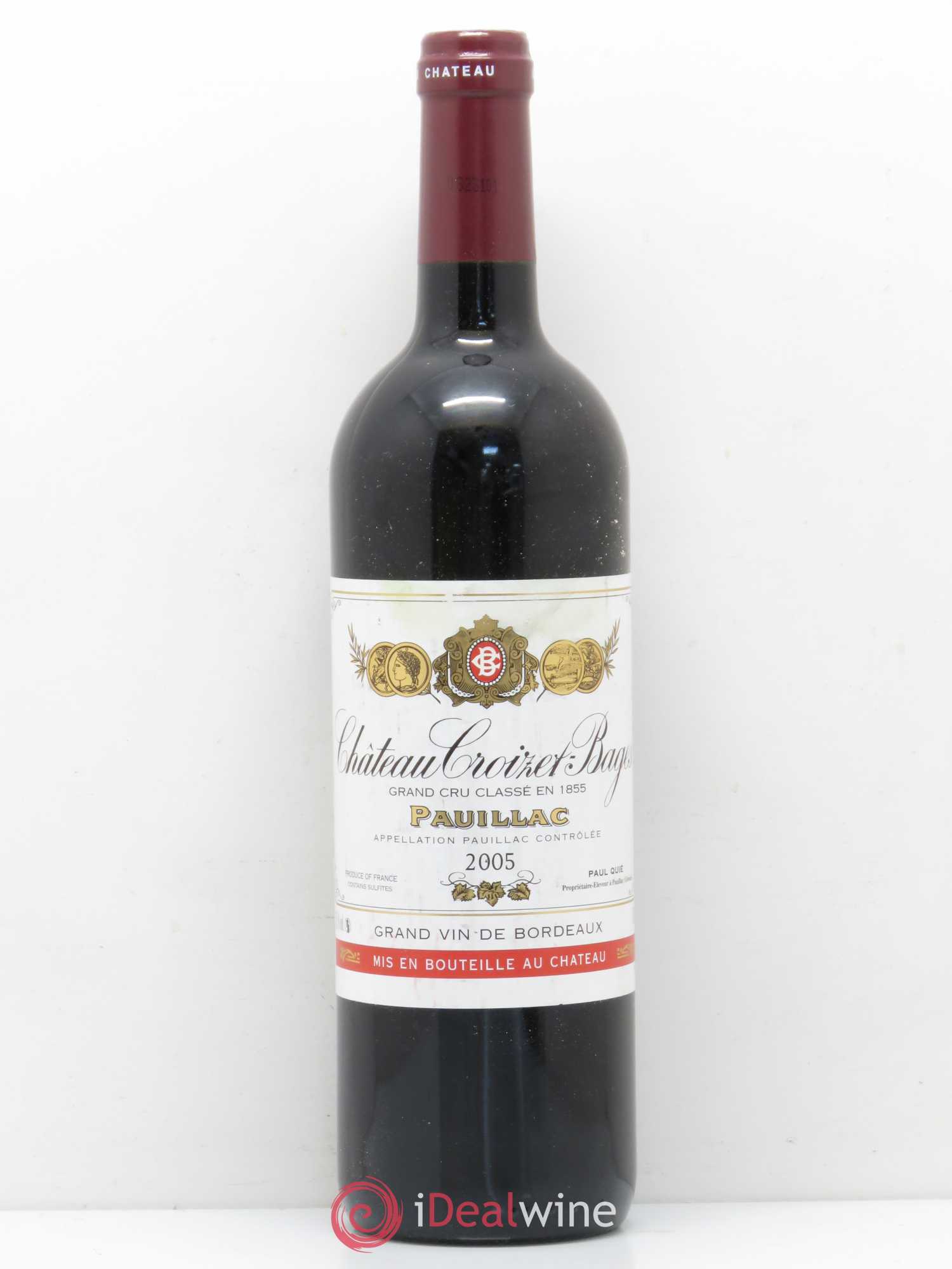Château Croizet Bages 5ème Grand Cru Classé 2005 - Lot de 1 bouteille - 0