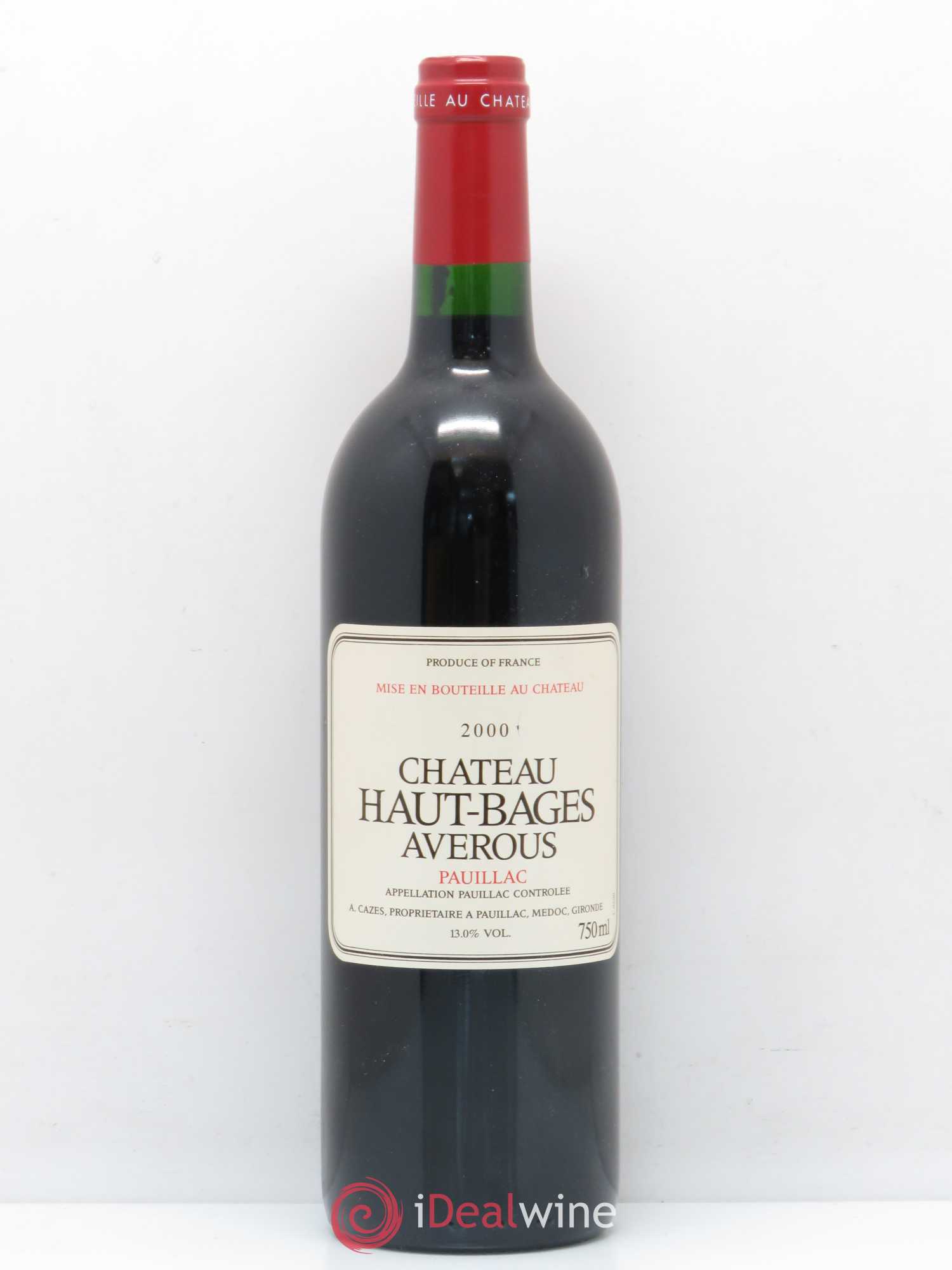 Château Haut Bages Averous Cru Bourgeois 2000 - Lot de 1 bouteille - 0