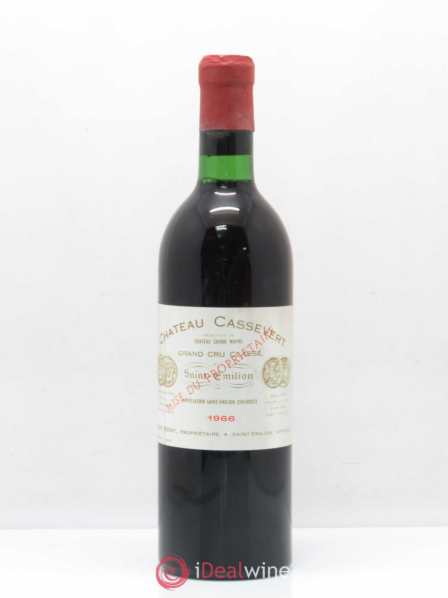 Saint-Émilion Grand Cru Château Cassevert 1966 - Posten von 1 Flasche - 0