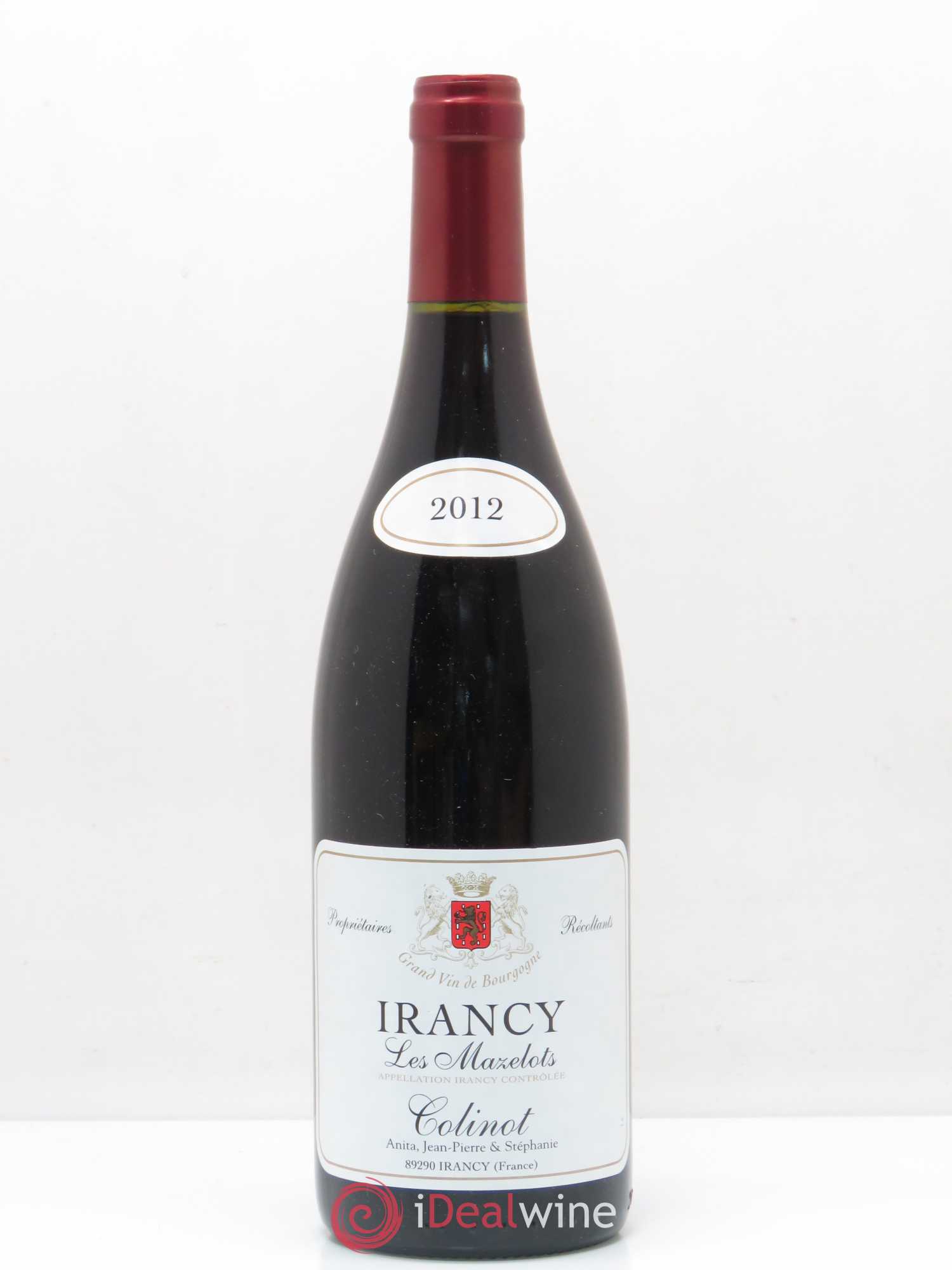 Irancy Les Mazelots Stéphanie Colinot 2012 - Lot de 1 bouteille - 0
