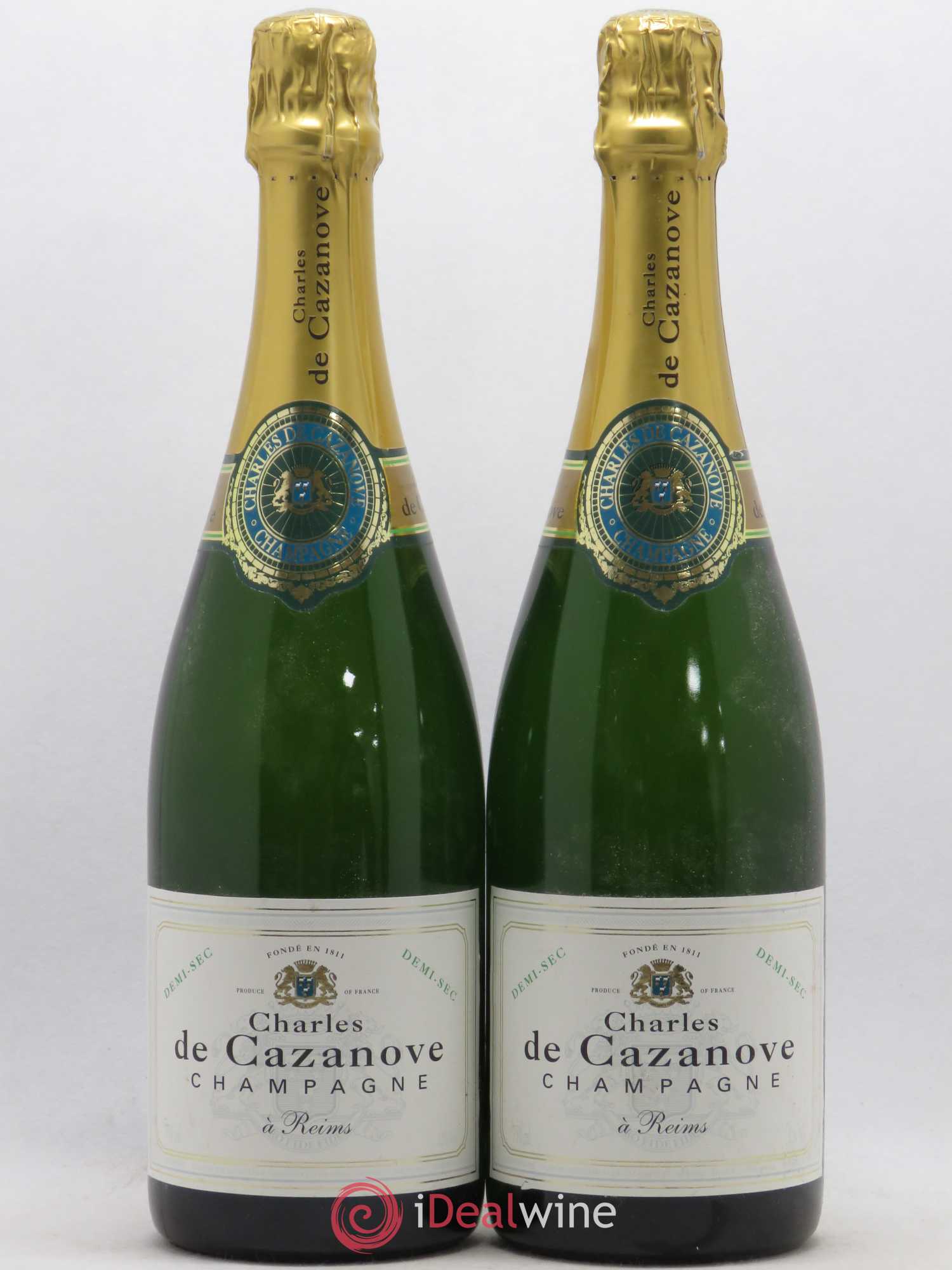 Champagne Charles de Cazanove Demi-Sec (sans prix de réserve) - Lot de 2 bouteilles - 0