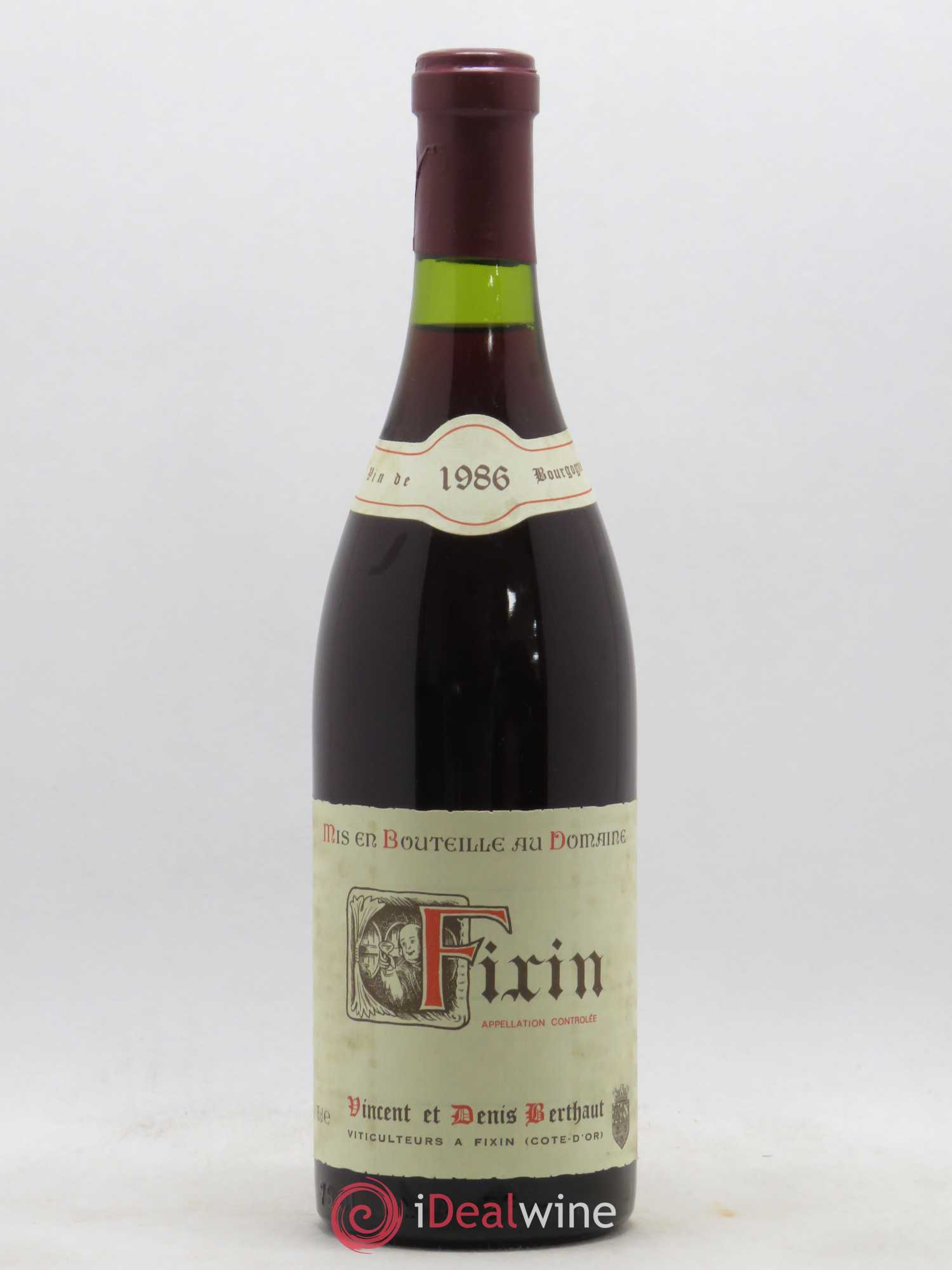 Fixin Domaine Berthaut 1986 - Posten von 1 Flasche - 0