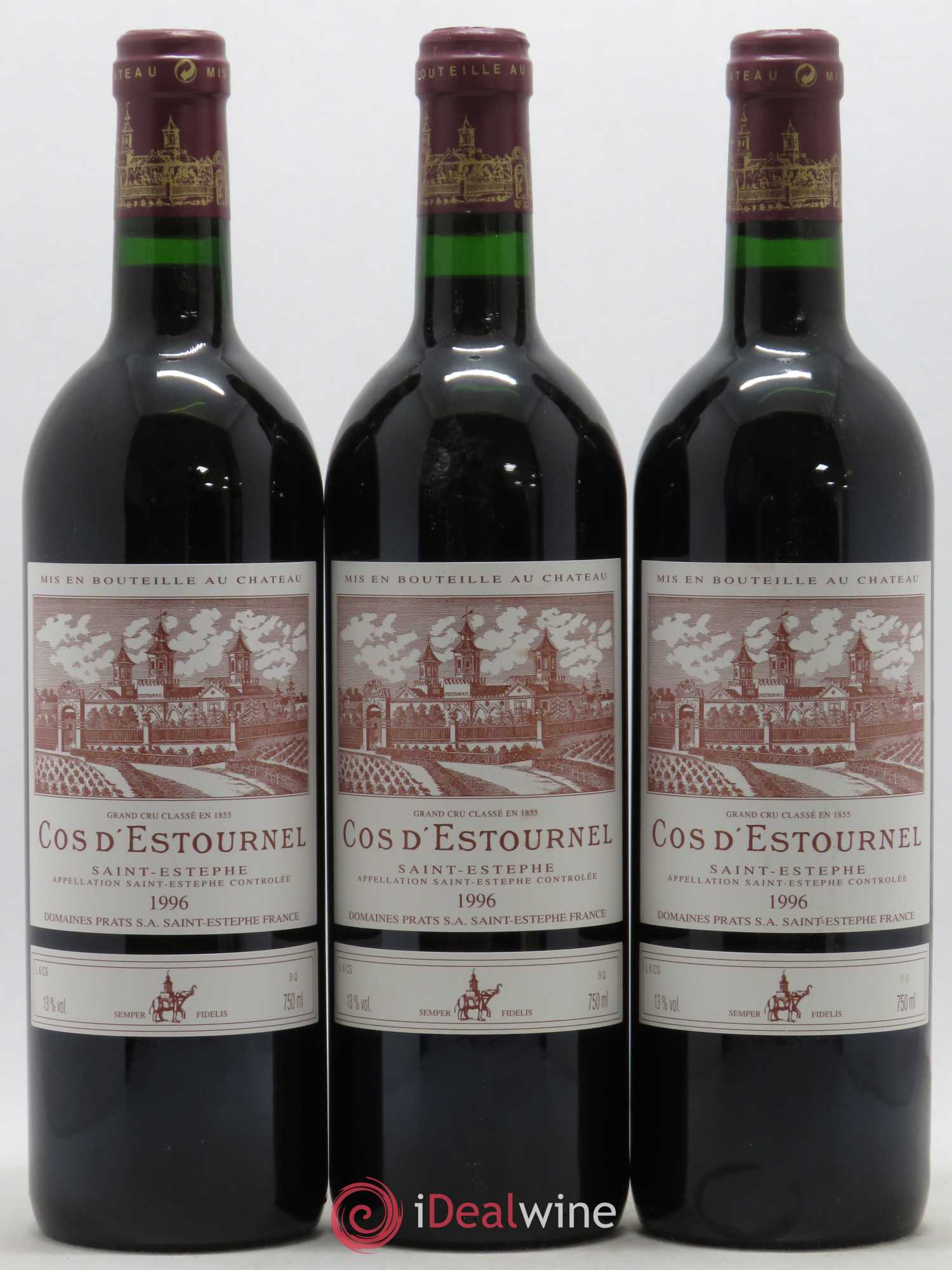 Cos d'Estournel 2ème Grand Cru Classé 1996 - Lot de 3 bouteilles - 0