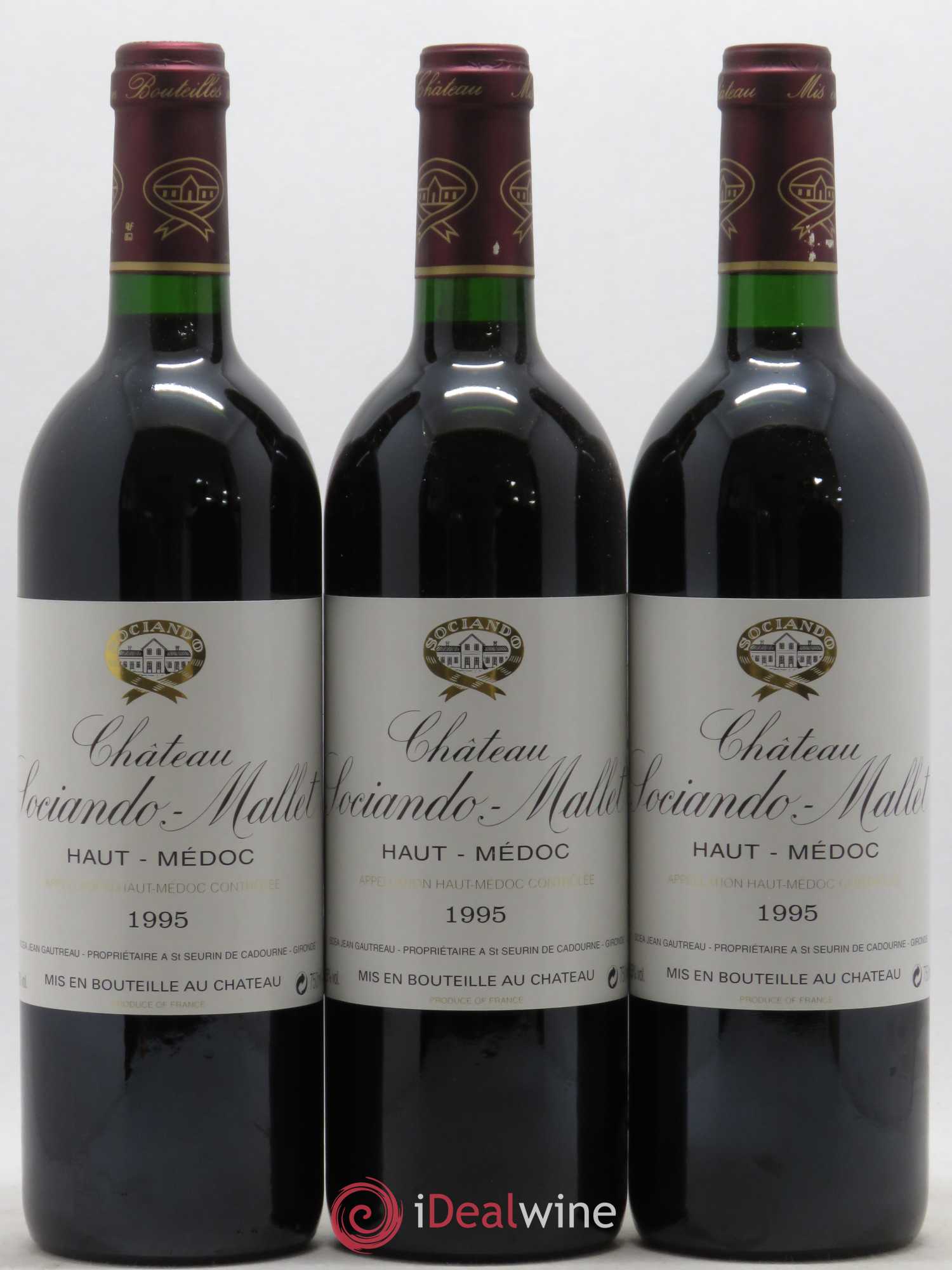 Château Sociando Mallet 1995 - Lot de 6 bouteilles - 1