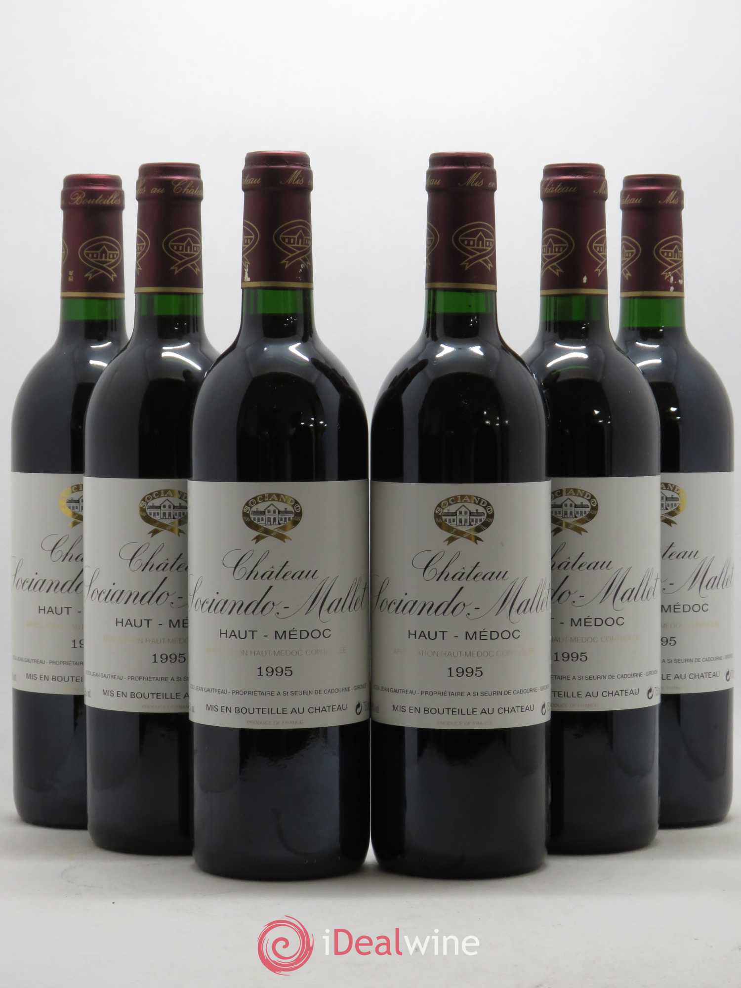 Château Sociando Mallet 1995 - Lot de 6 bouteilles - 0