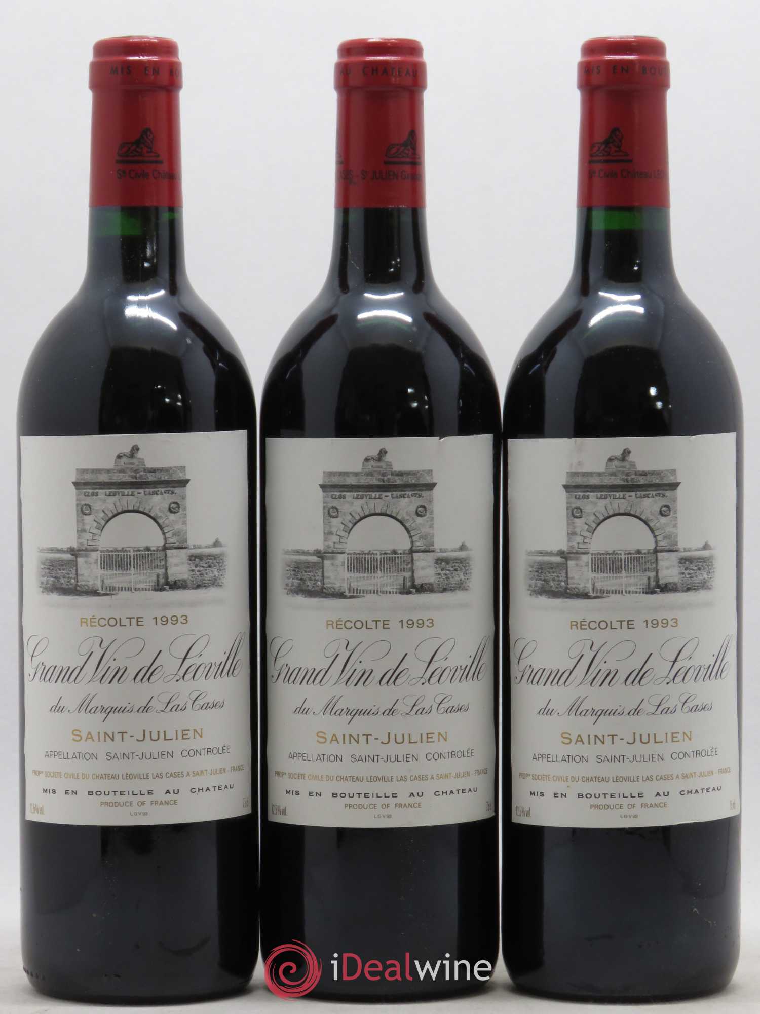 Château Léoville Las Cases 2ème Grand Cru Classé 1993 - Lot de 3 bouteilles - 0