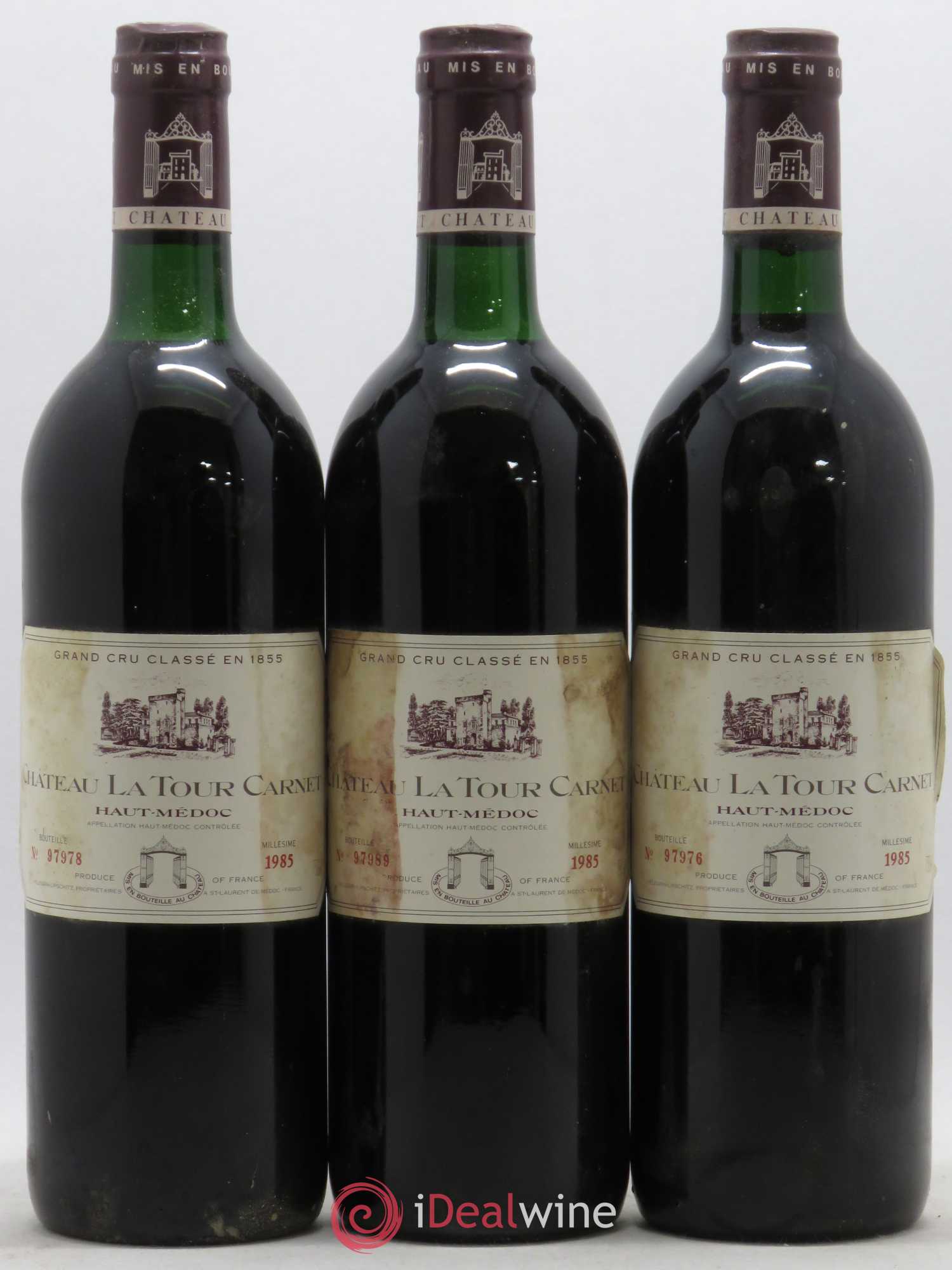 Château la Tour Carnet 4ème Grand Cru Classé 1985 - Lot de 6 bouteilles - 2
