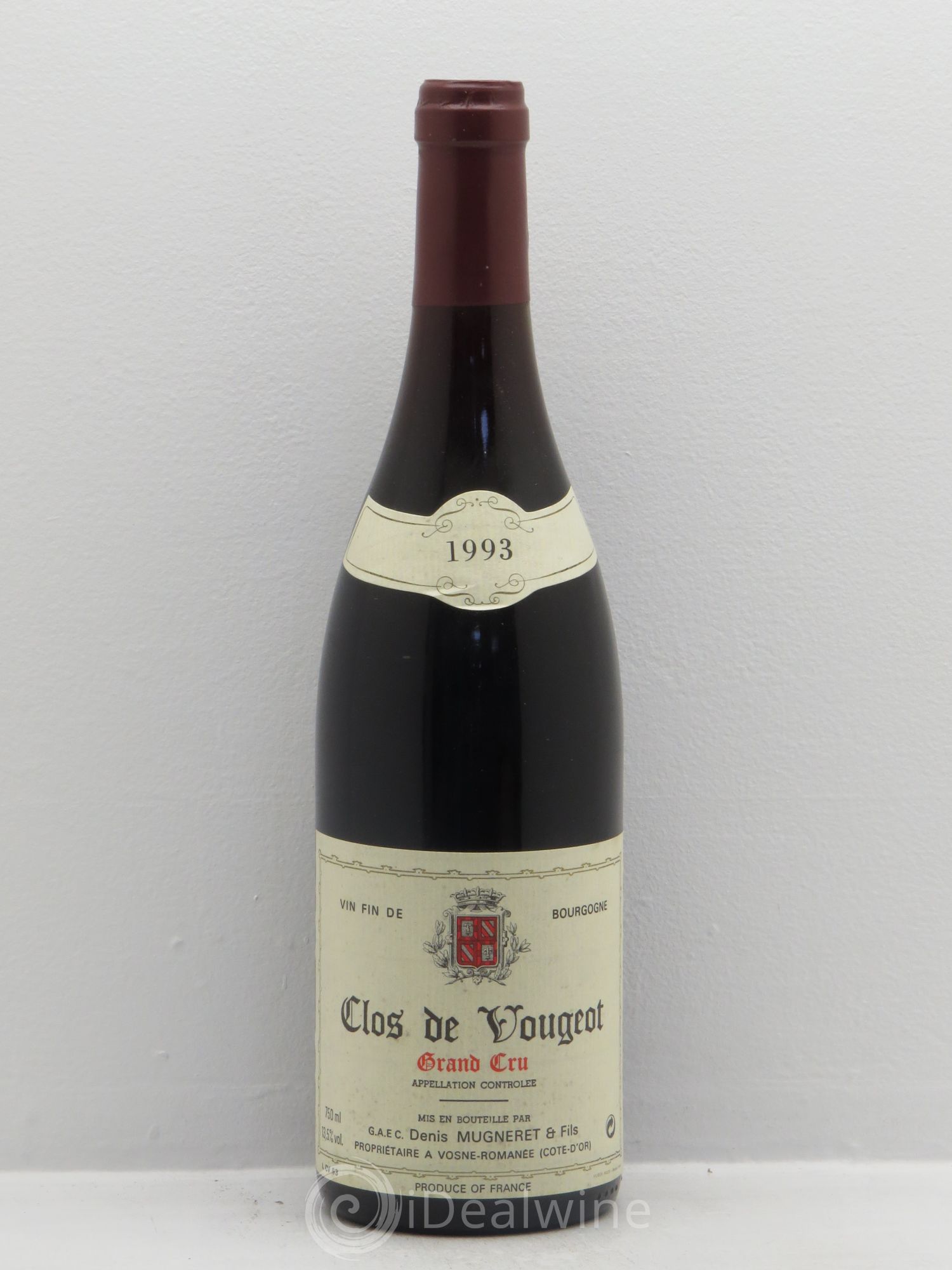 Clos de Vougeot Grand Cru Denis Mugneret 1993 - Lot de 1 bouteille - 0