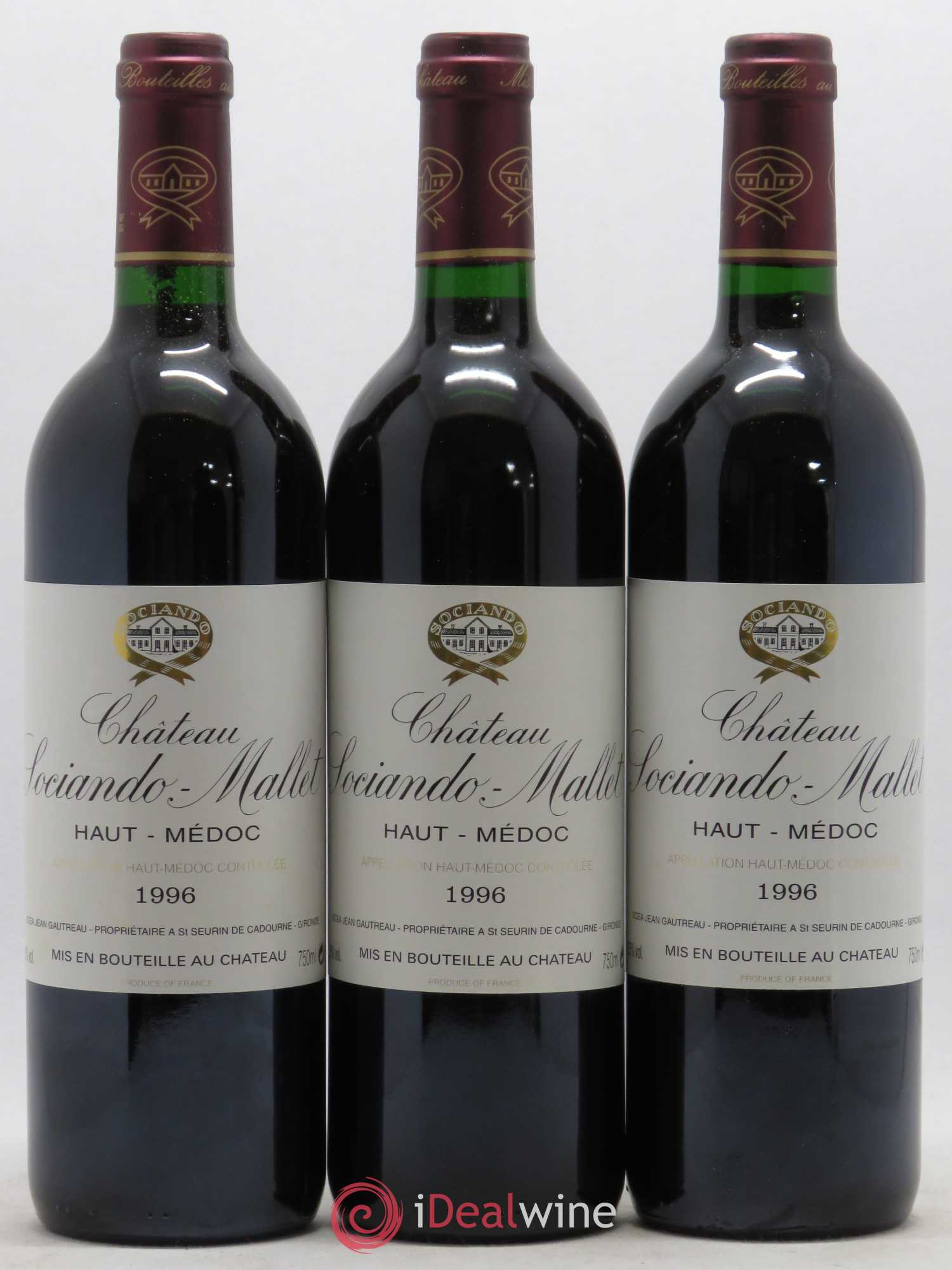 Château Sociando Mallet 1996 - Lot de 6 bouteilles - 2