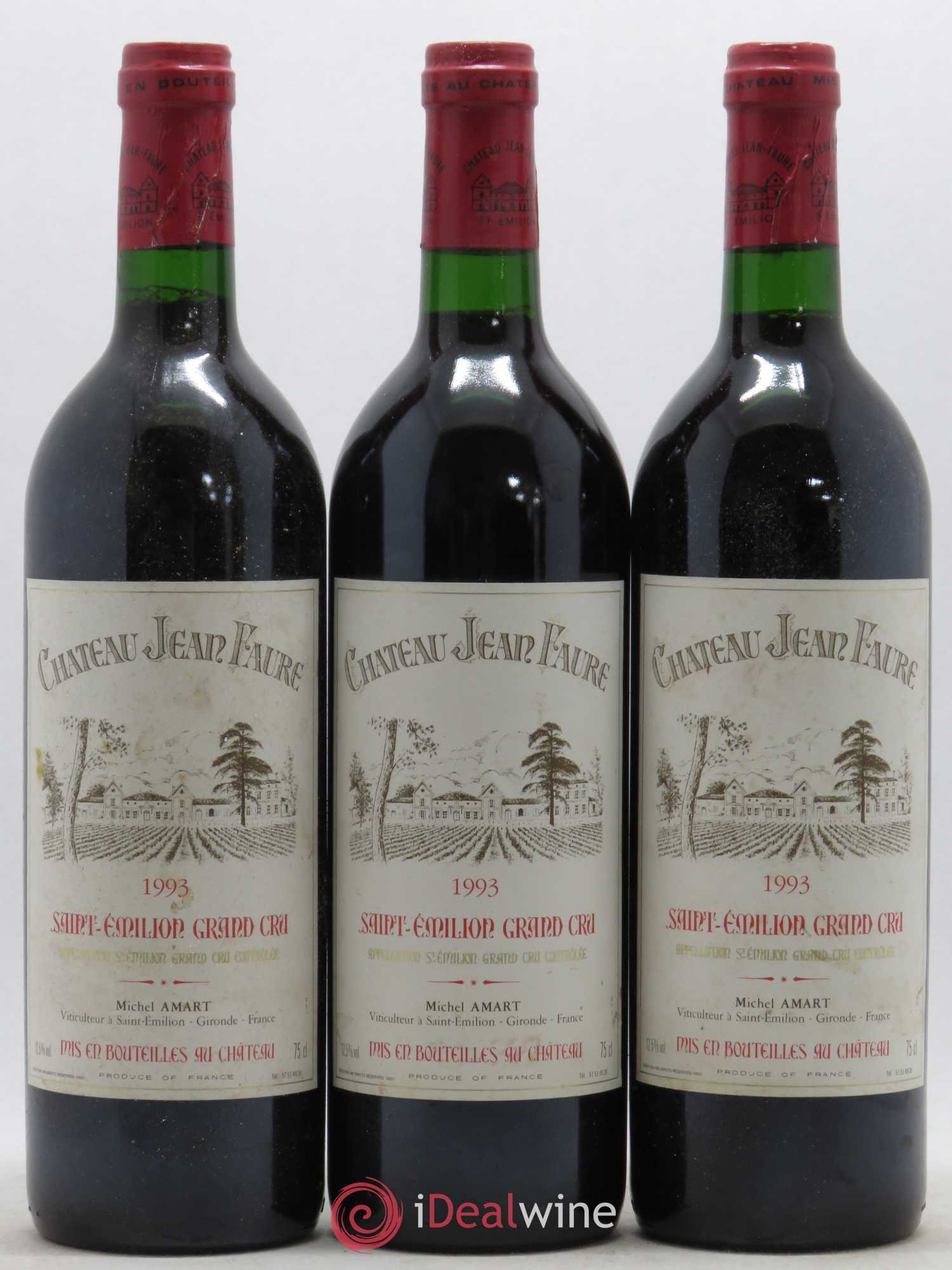 Château Jean Faure Grand Cru Classé 1993 - Lot de 3 bouteilles - 0