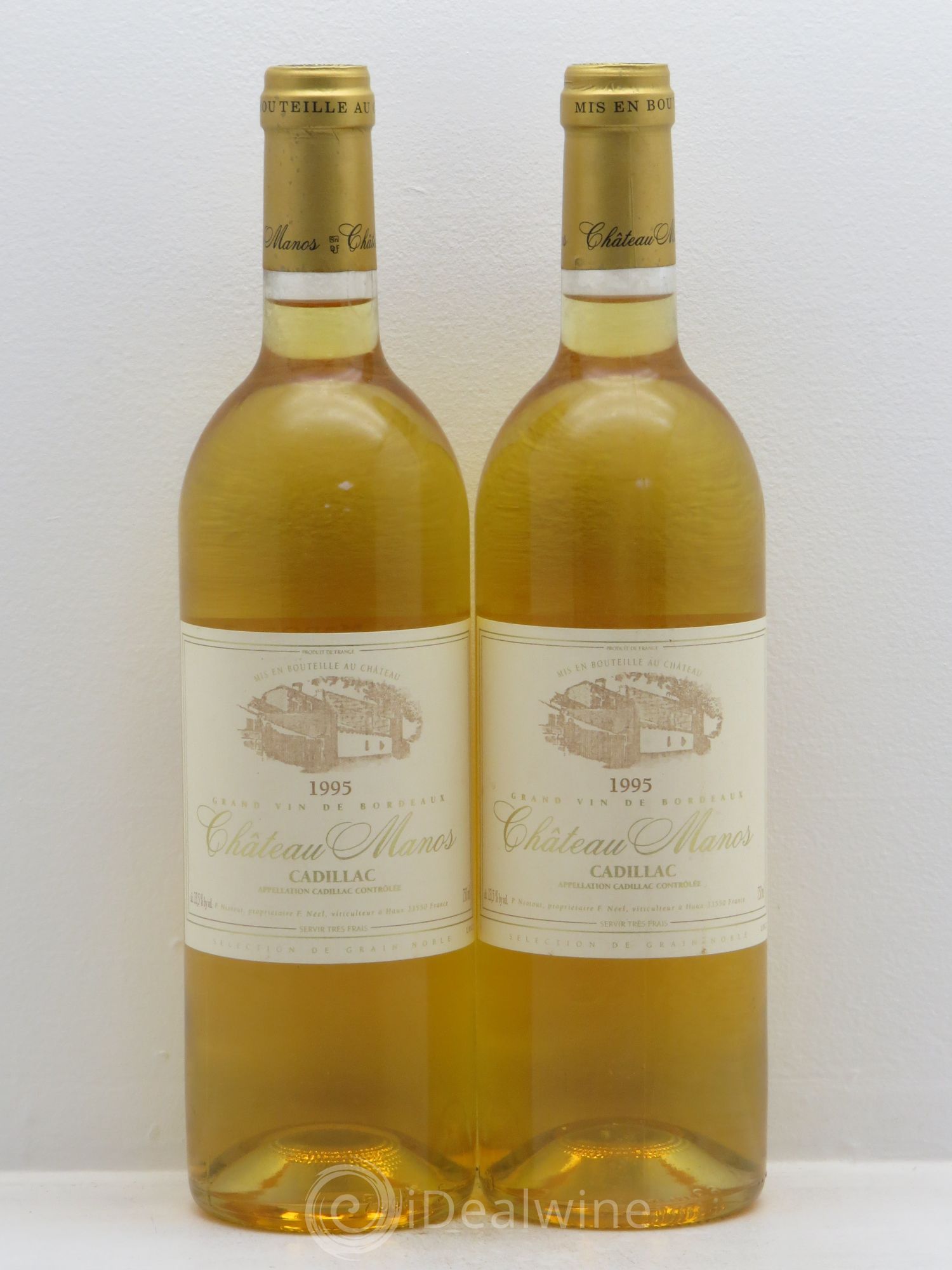 Cadillac Château Manos Sélection de Grains Nobles 1995 - Lotto di 2 bottiglie - 0