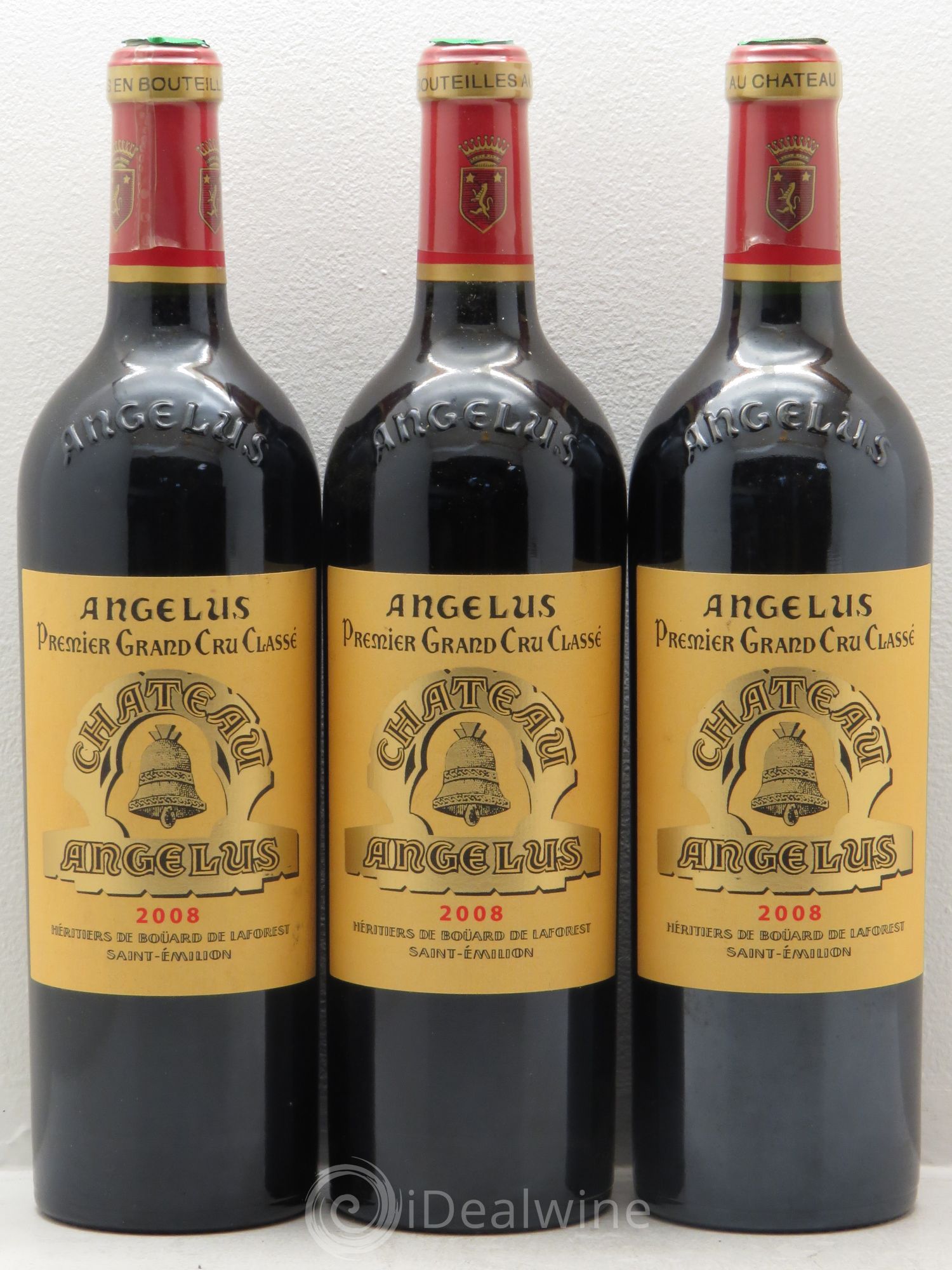 Château Angélus 1er Grand Cru Classé A 2008 - Lot de 3 bouteilles - 0