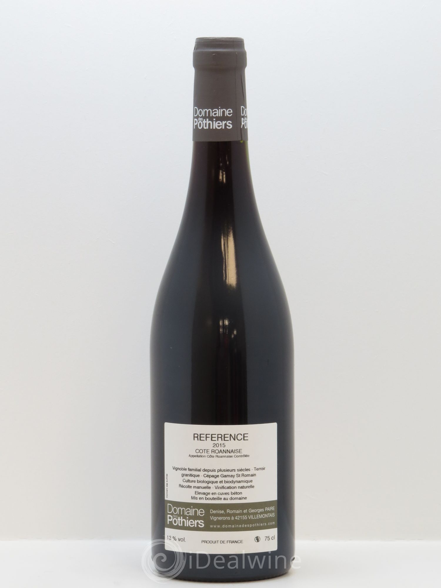 Côte Roannaise Référence Domaine des Pothiers 2015 - Lot de 1 bouteille - 1