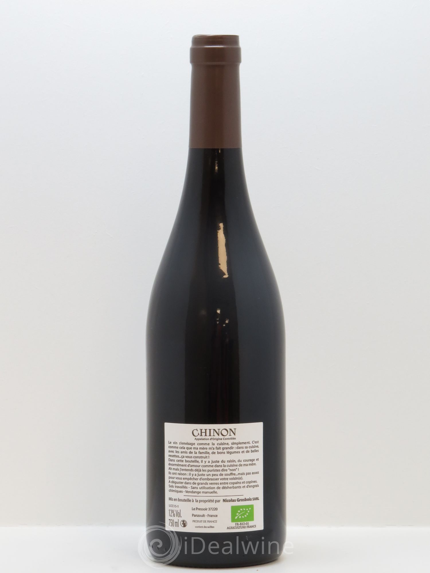 Chinon Cuisine de ma Mère Domaine Grosbois 2015 - Lot de 1 bouteille - 1