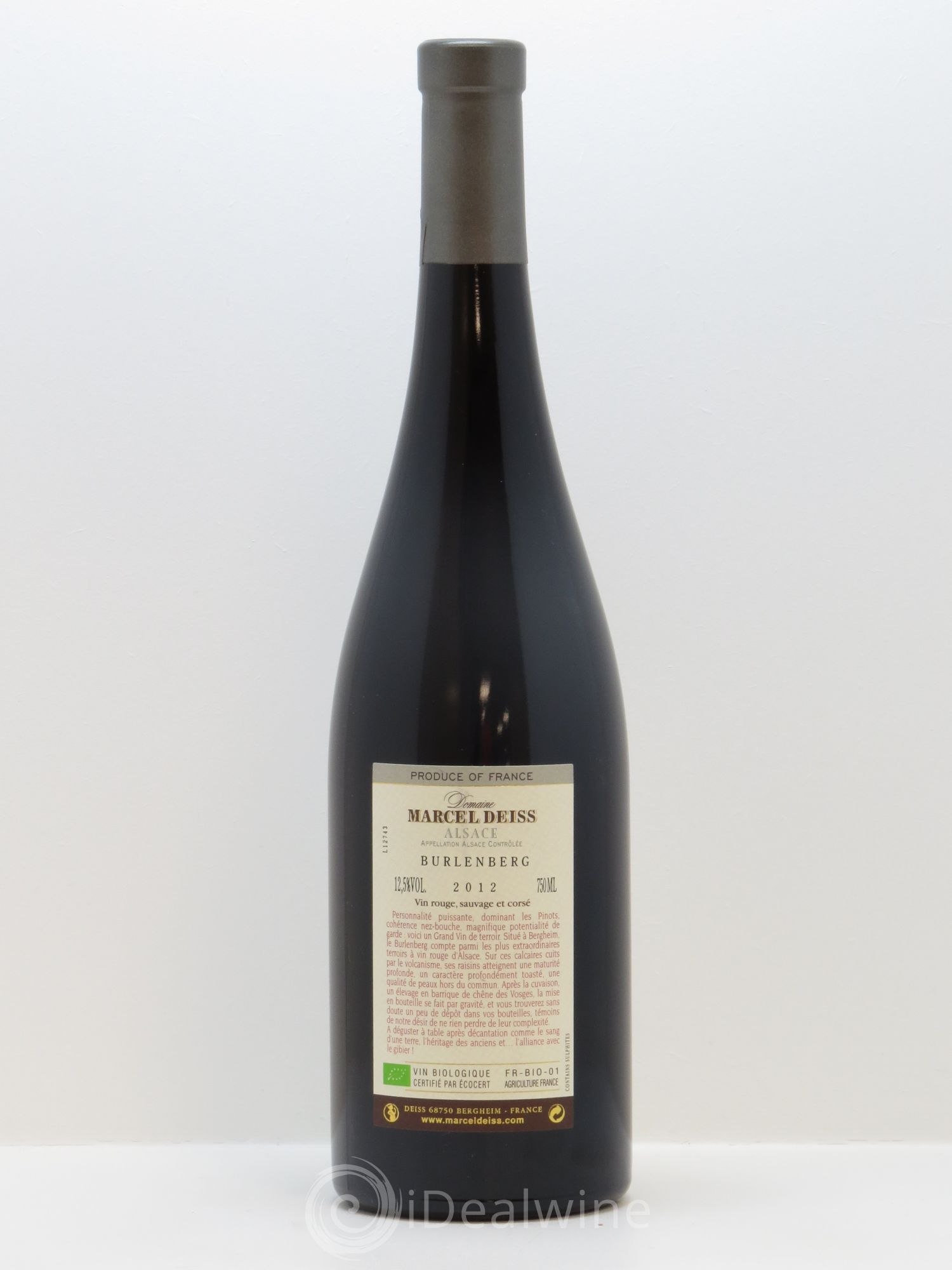 Alsace Burlenberg Marcel Deiss (Domaine) 2012 - Lot de 1 bouteille - 1