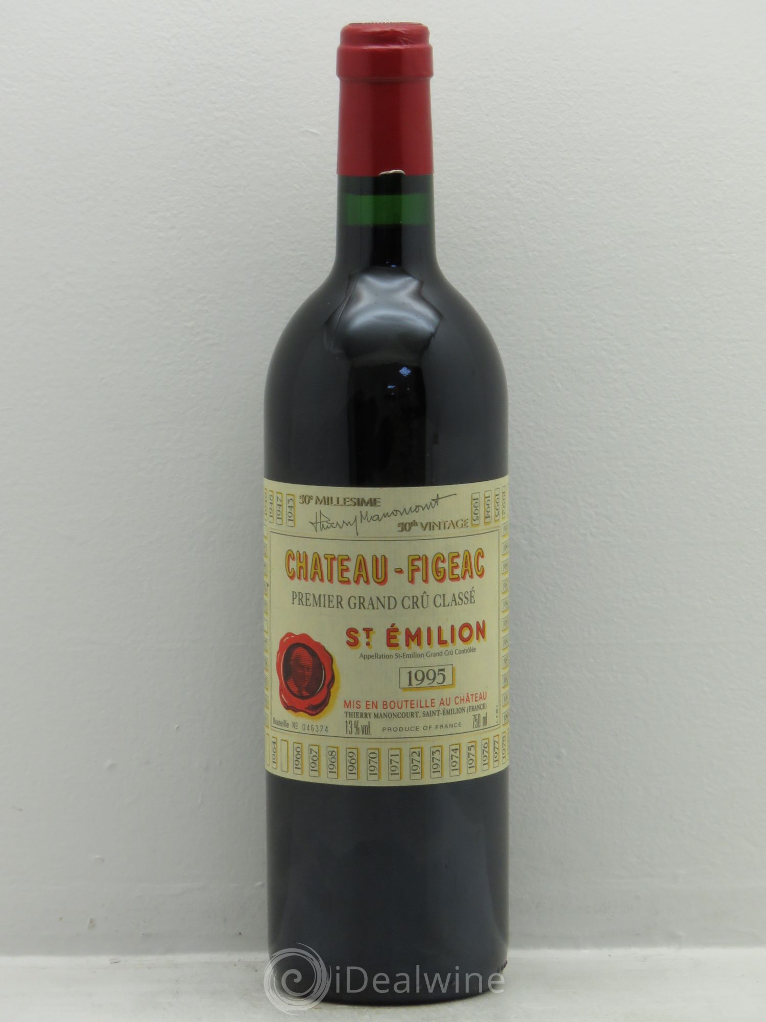 Château Figeac 1er Grand Cru Classé A 1995 - Lot de 1 bouteille - 0