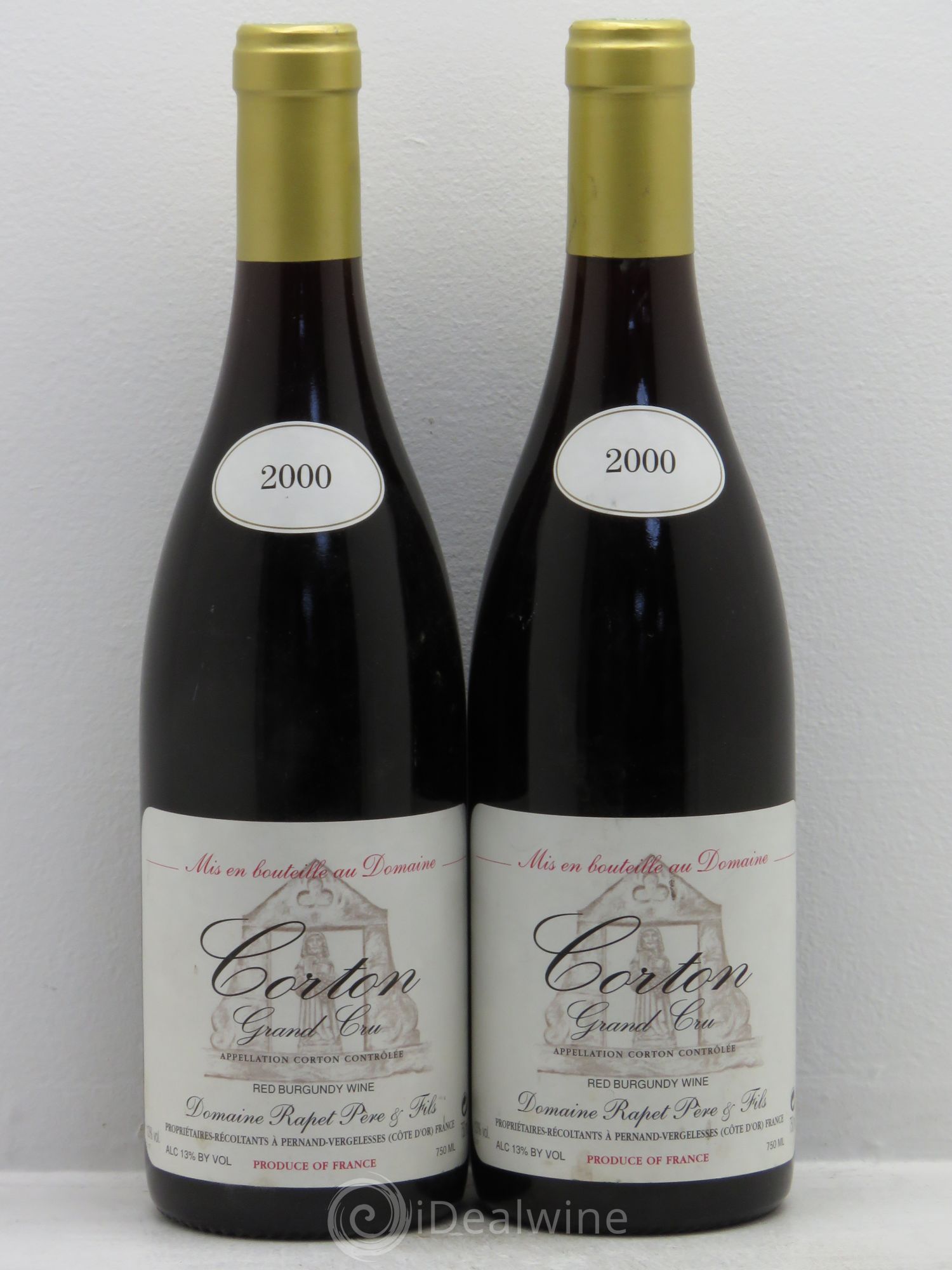 Corton Grand Cru Domaine Rapet 2000 - Lot de 2 bouteilles - 0