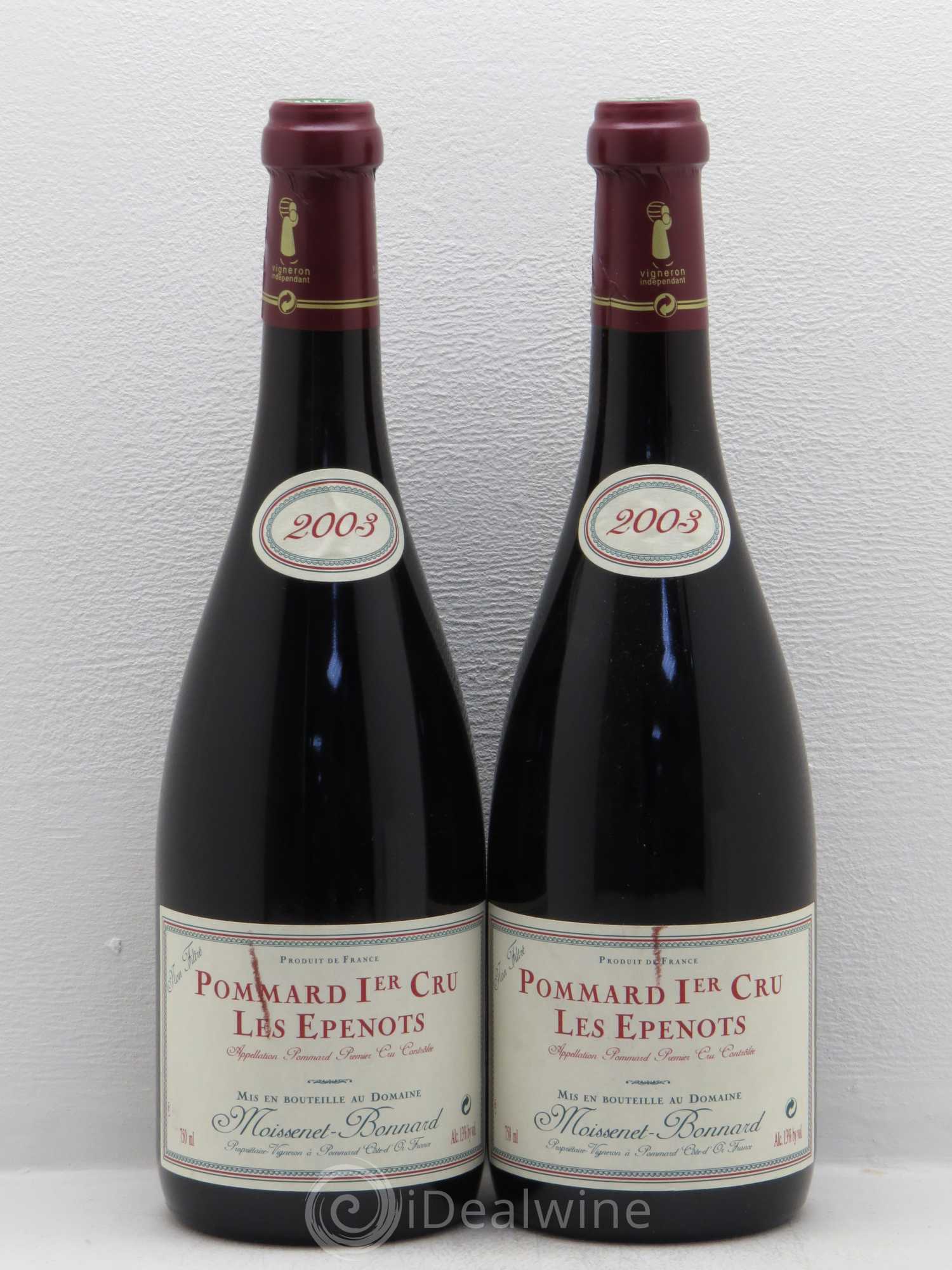 Pommard 1er Cru Les Epenots Domaine Moissenet Bonnard 2003 - Posten von 2 Flaschen - 0