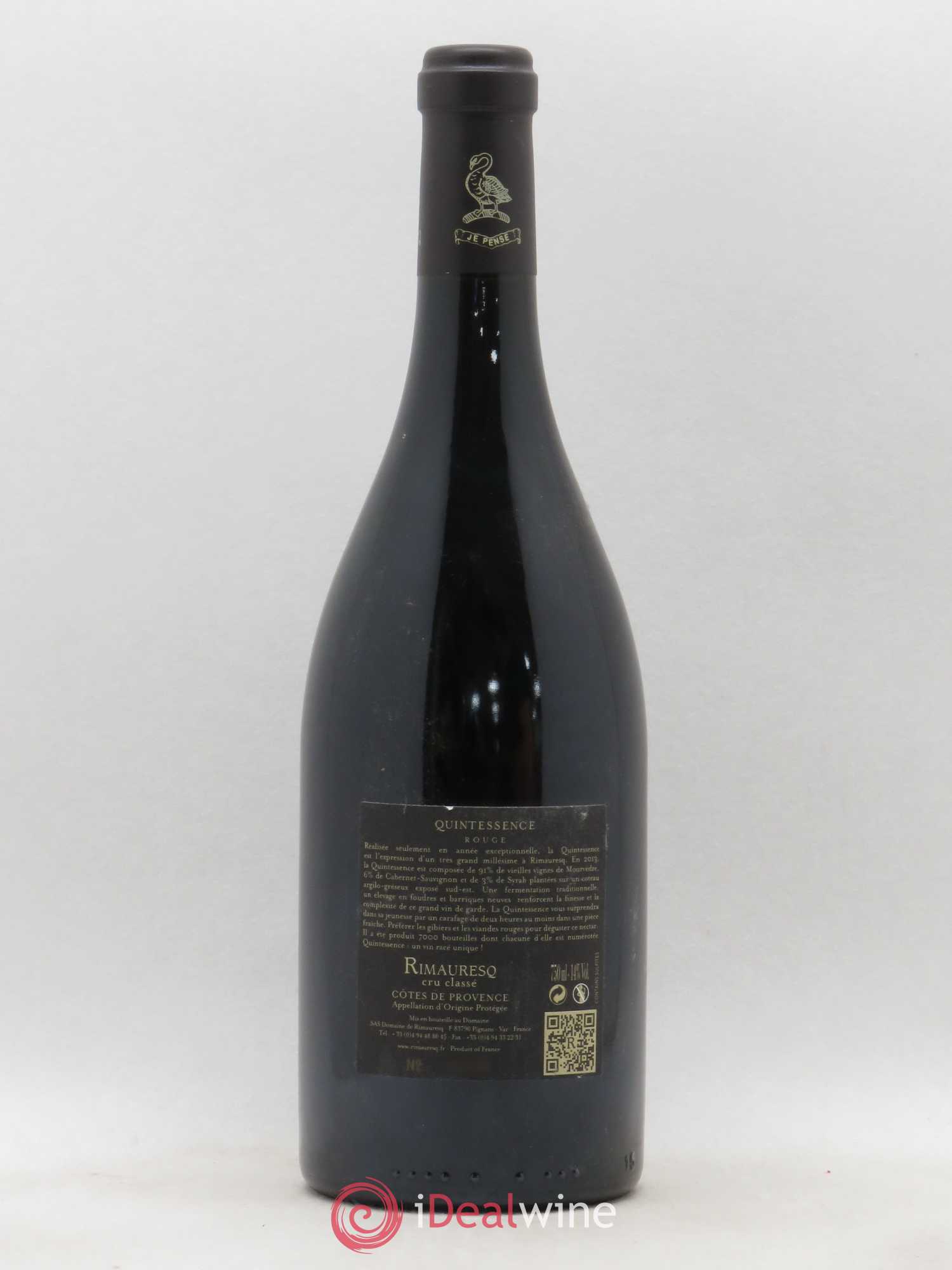 Côtes de Provence Quintessence Rimauresq (sans prix de réserve) 2013 - Lot de 1 bouteille - 1