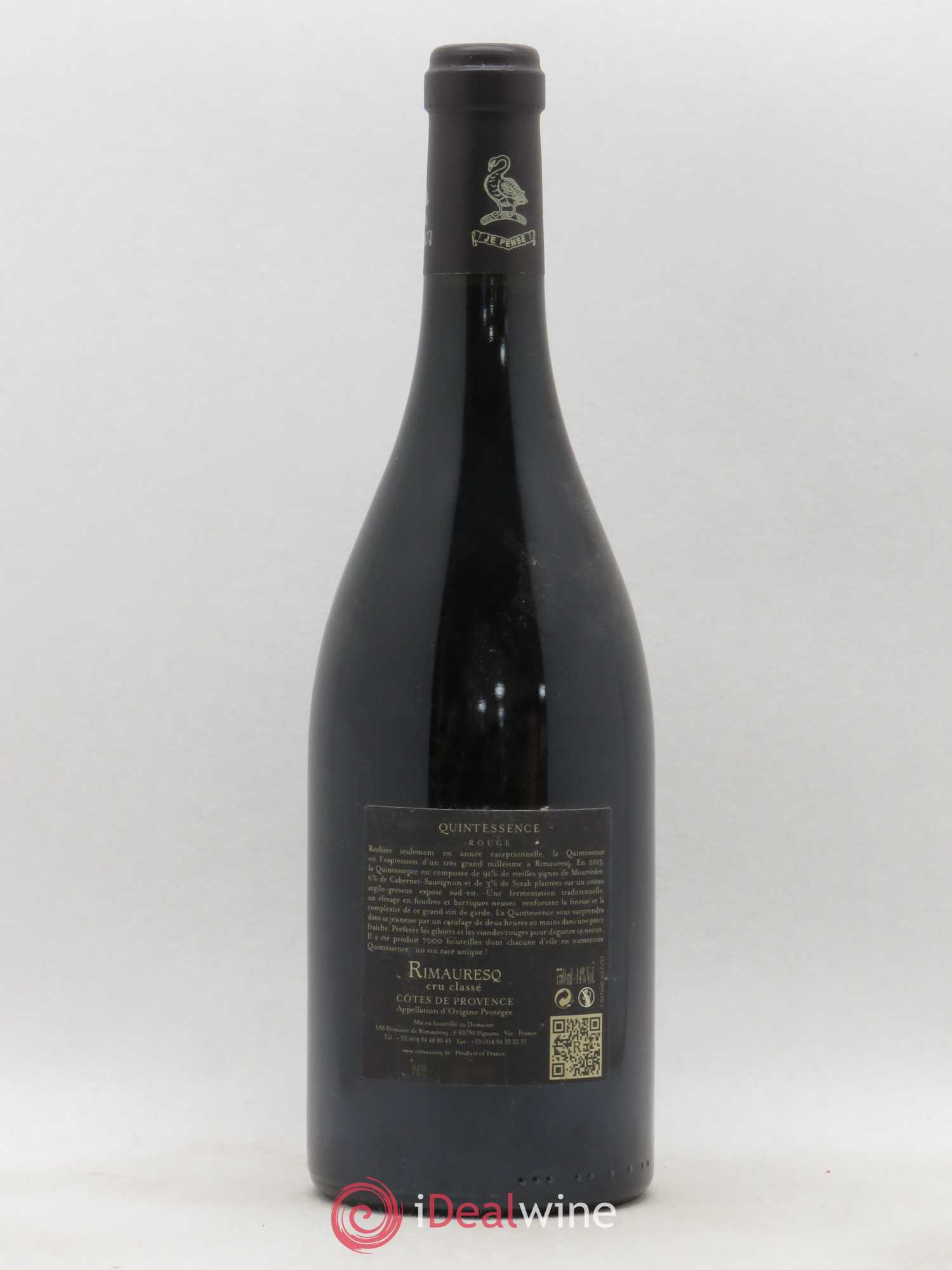 Côtes de Provence Quintessence Rimauresq (sans prix de réserve) 2013 - Lot de 1 bouteille - 1