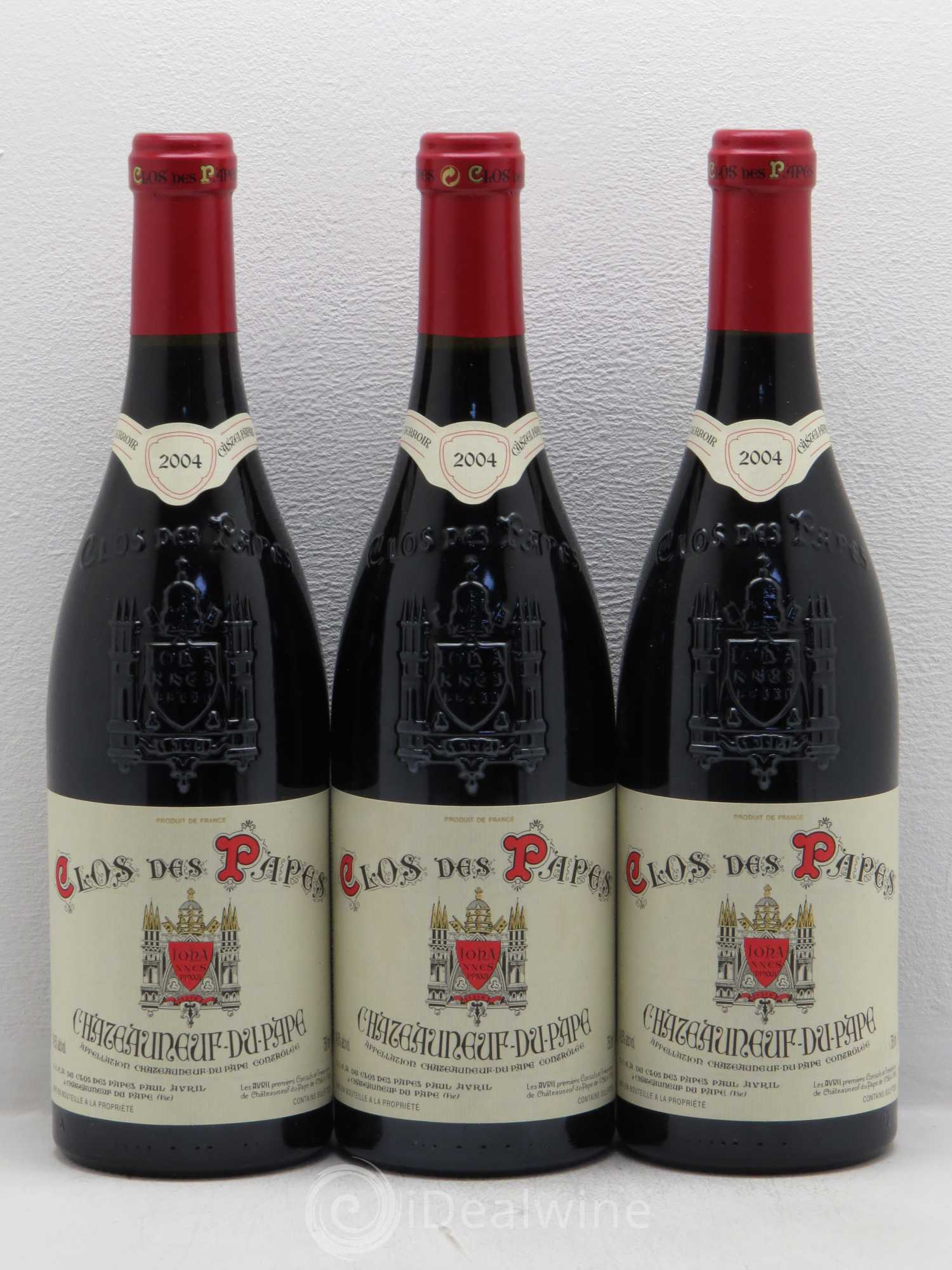Châteauneuf-du-Pape Clos des Papes - Paul Avril 2004 - Lot de 3 bouteilles - 0