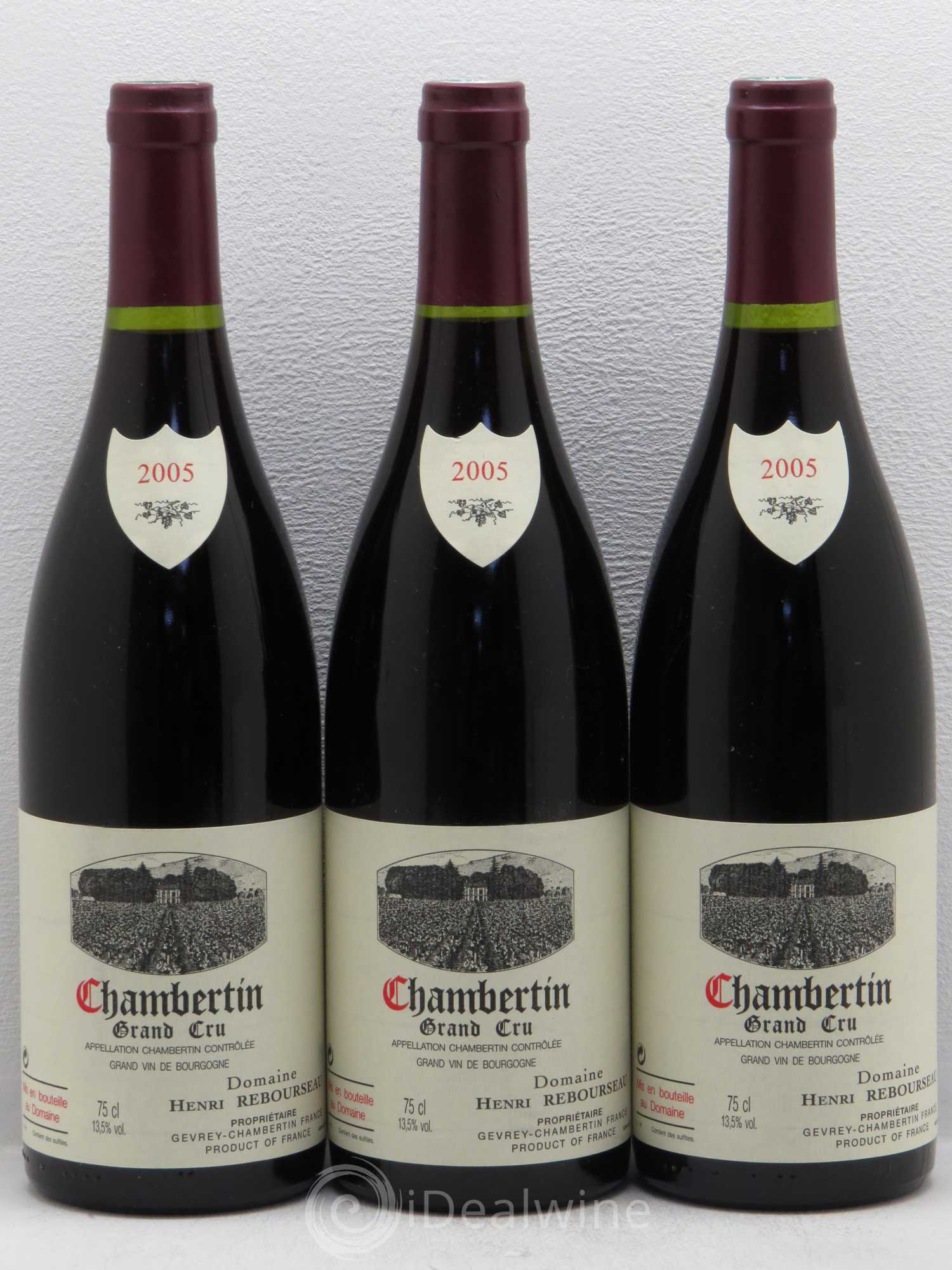 Chambertin Grand Cru Henri Rebourseau 2005 - Lot de 3 bouteilles - 0