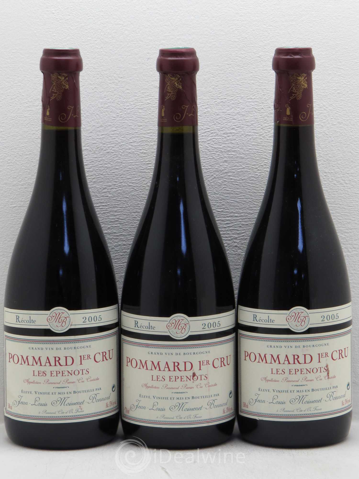 Pommard 1er Cru Les Epenots Domaine Moissenet Bonnard 2005 - Posten von 3 Flaschen - 0