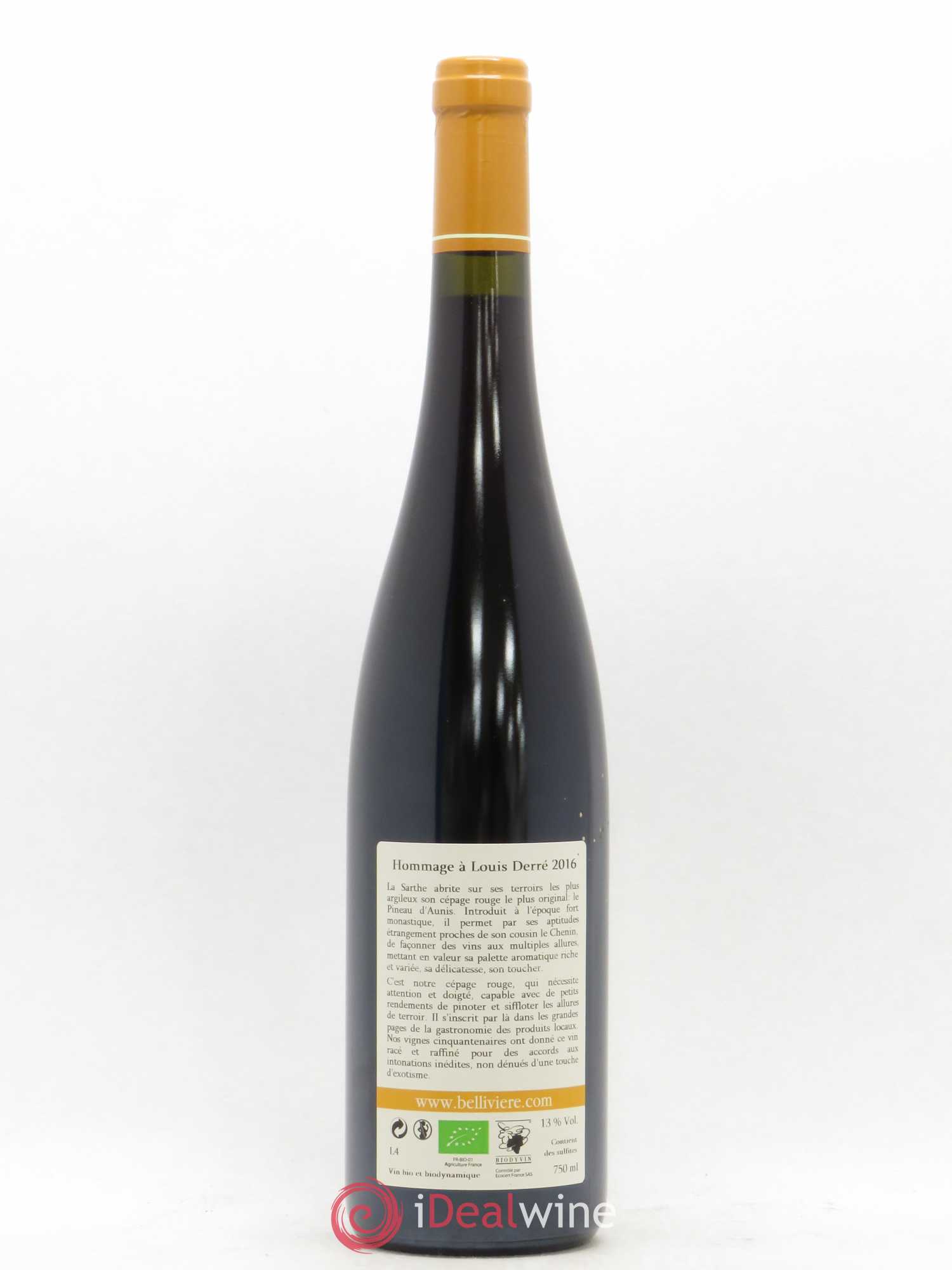 Coteaux du Loir Hommage à Louis Derré Domaine de Bellivière 2016 - Lot de 1 bouteille - 1