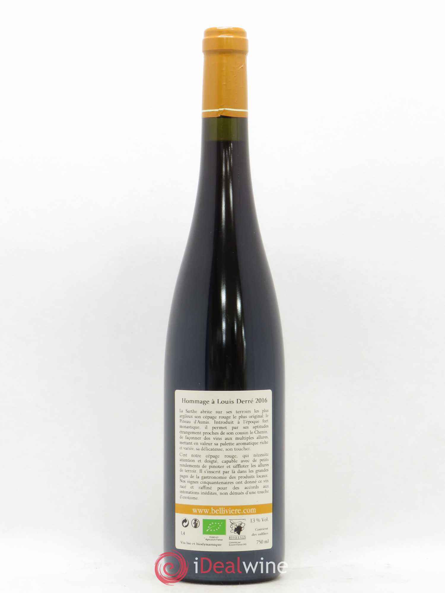 Coteaux du Loir Hommage à Louis Derré Domaine de Bellivière 2016 - Lot de 1 bouteille - 1