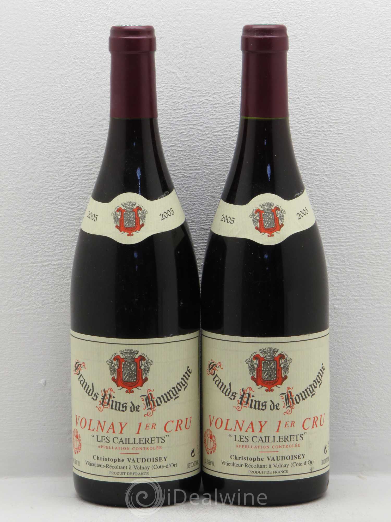 Volnay 1er Cru Caillerets Christophe Vaudoisey 2005 - Lot de 2 bouteilles - 0