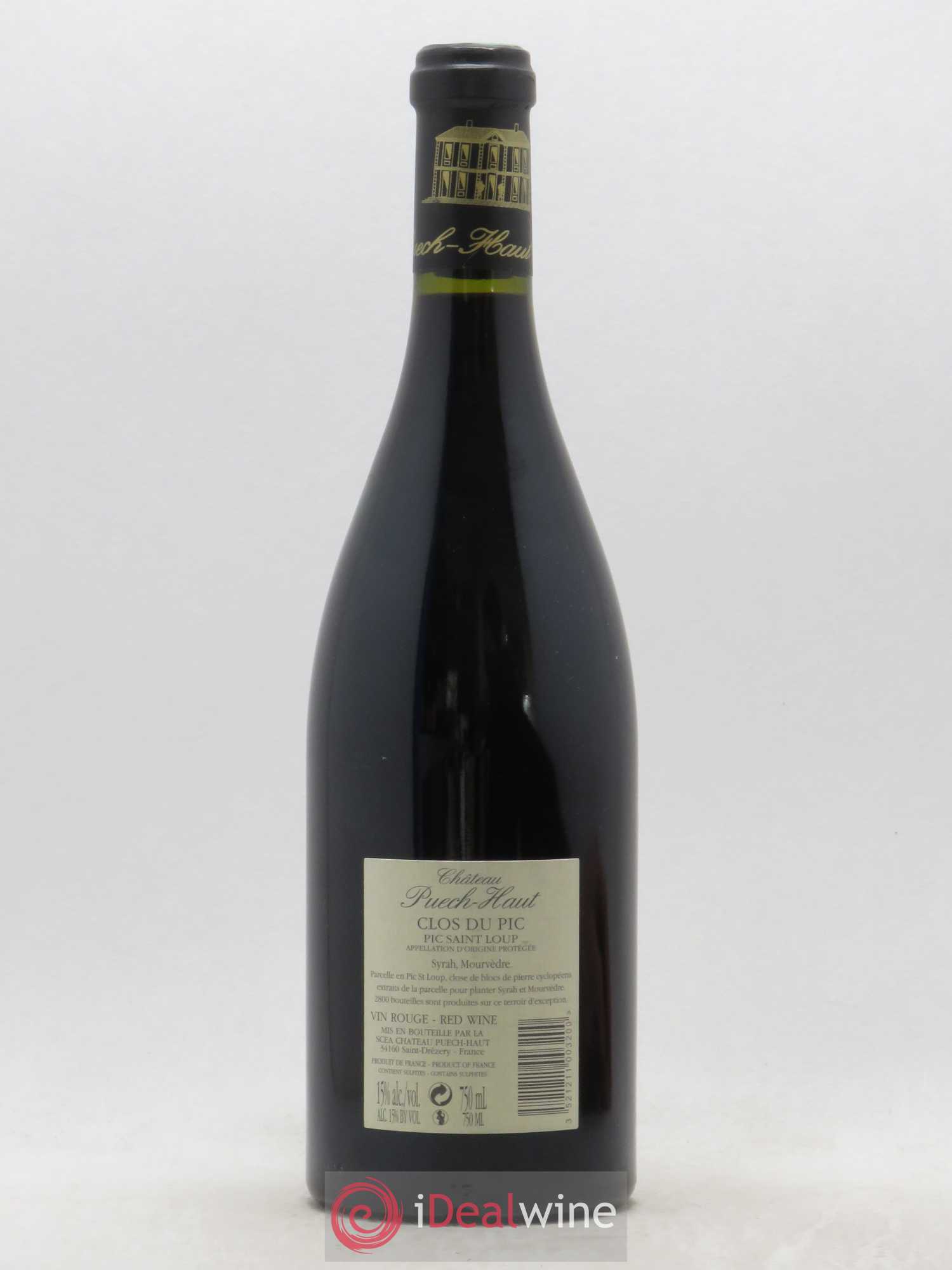 Pic Saint-Loup Château Puech-Haut Clos du Pic Gérard Bru 2010 - Lot de 1 bouteille - 1