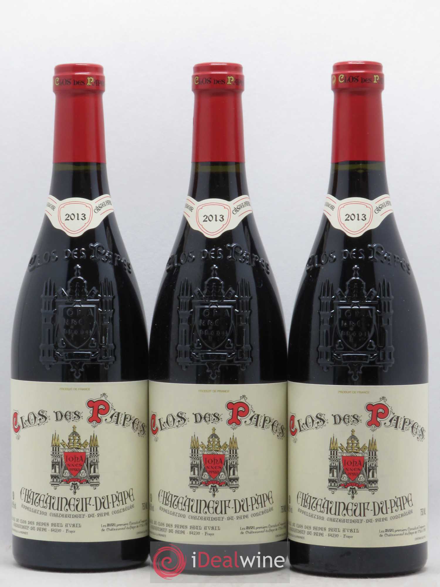 Châteauneuf-du-Pape Clos des Papes - Paul Avril 2013 - Lot de 3 bouteilles - 0