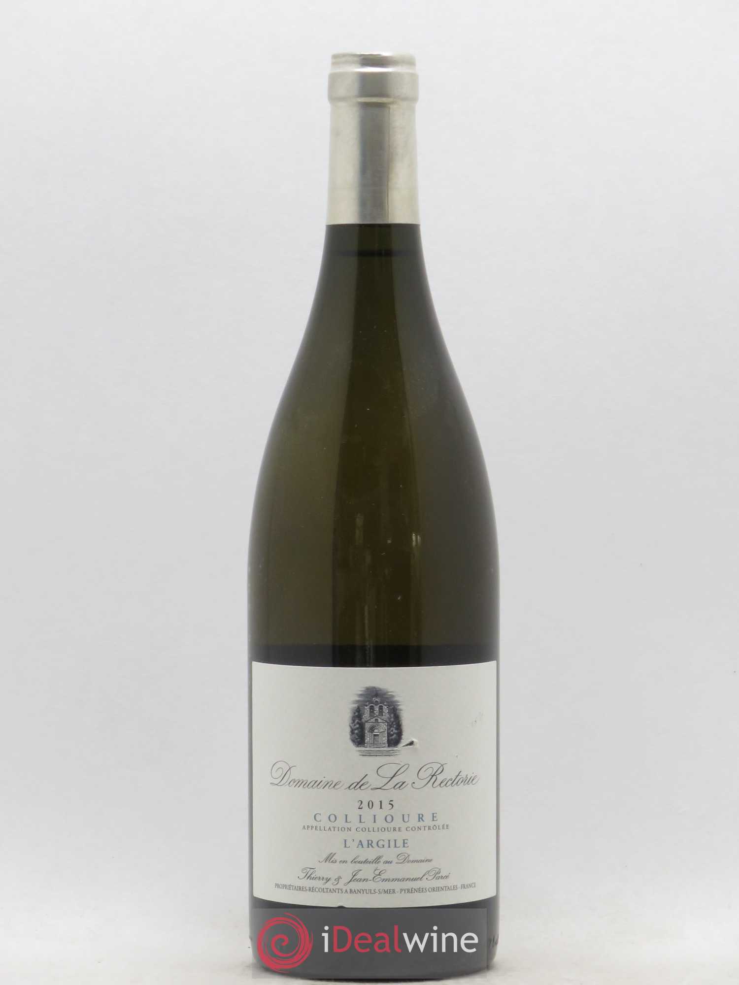 Collioure La Rectorie (Domaine de) L'Argile Thierry et Jean Emmanuel Parcé 2015 - Lot de 1 bouteille - 0