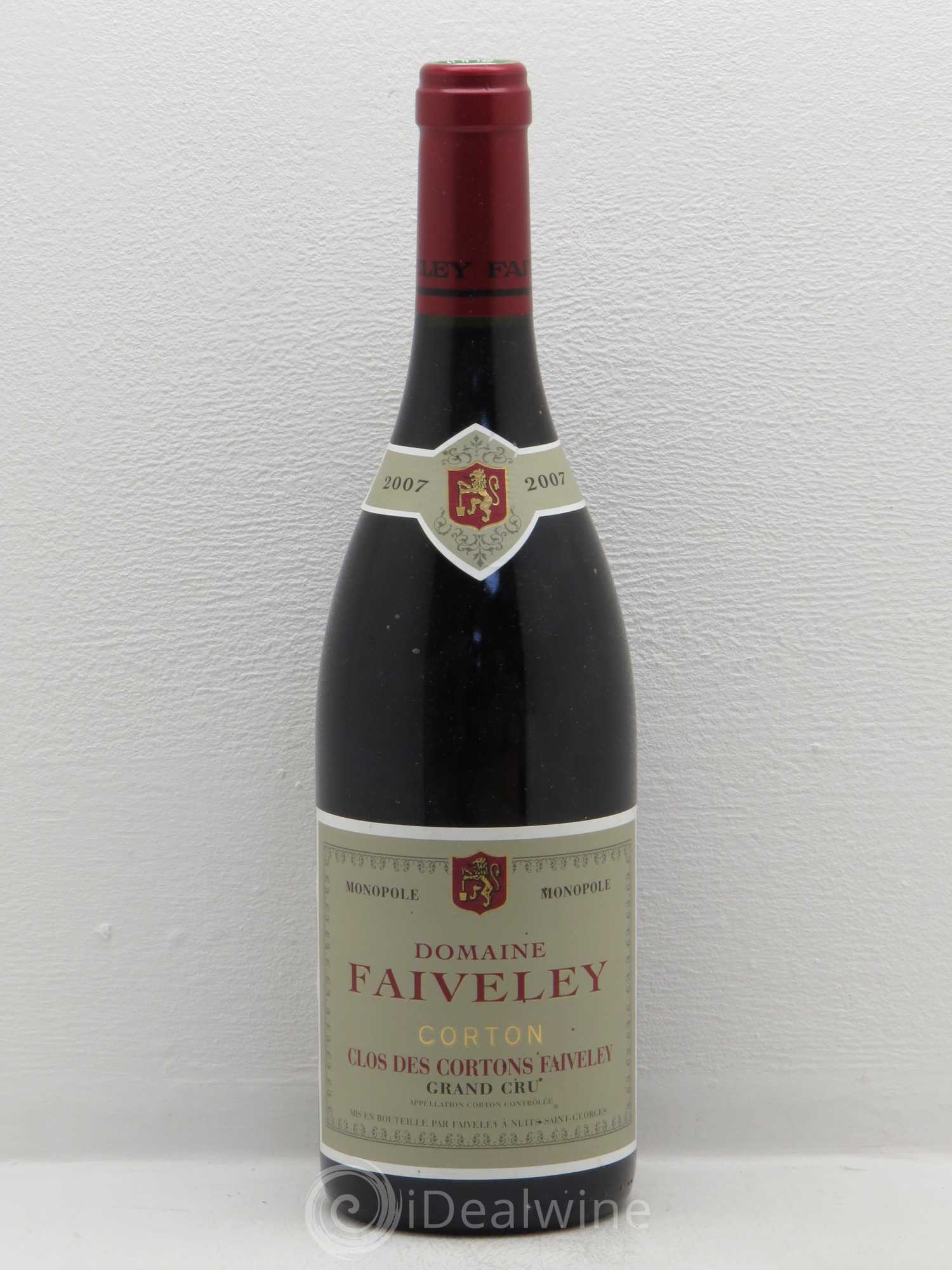 Corton Grand Cru Clos des Cortons Faiveley 2007 - Lot de 1 bouteille - 0