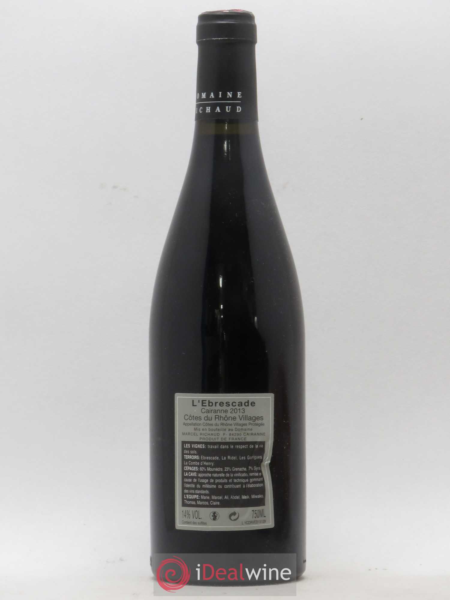 Cairanne Ebrescade Marcel Richaud 2013 - Lot de 1 bouteille - 1