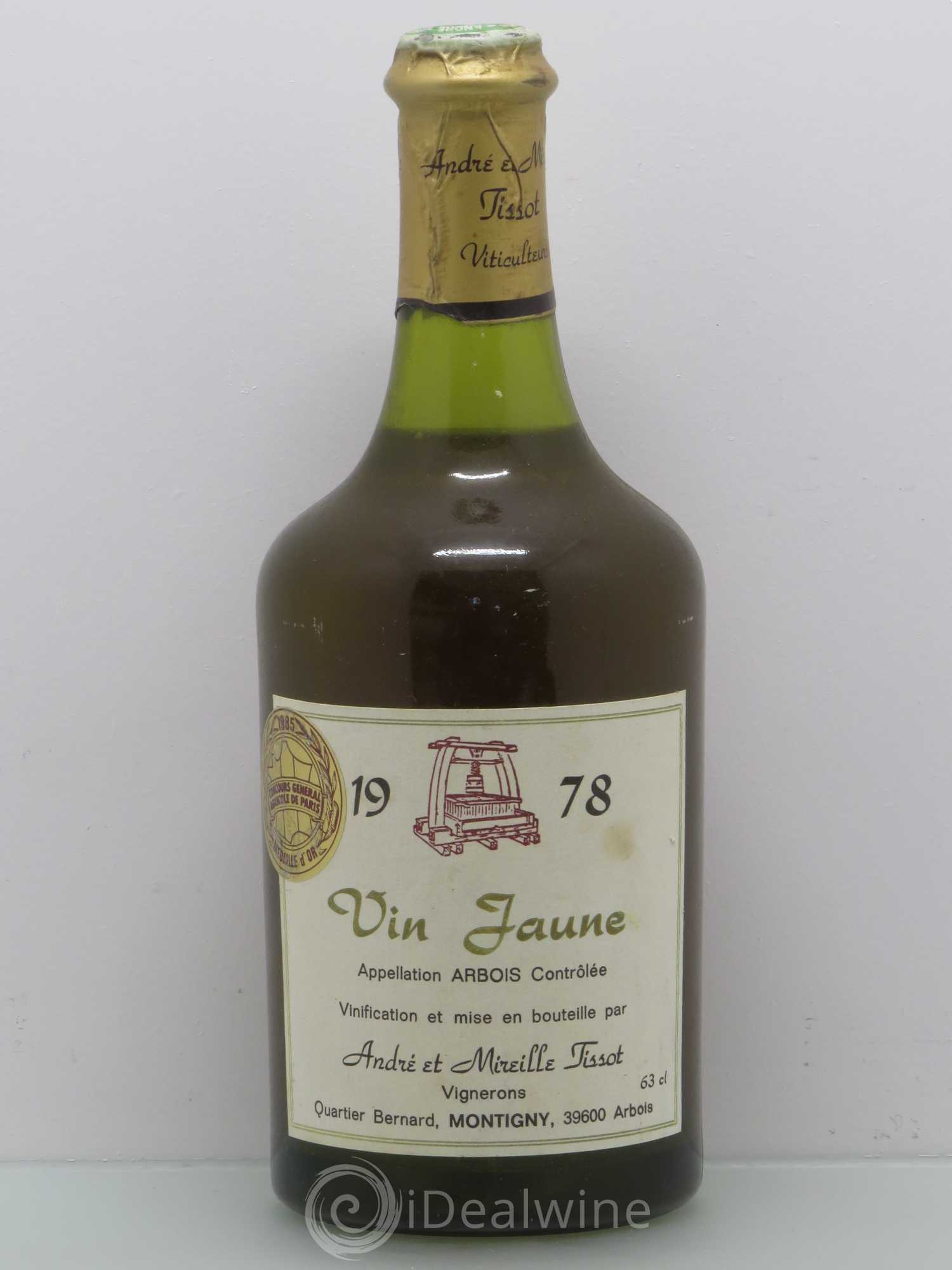 Arbois Vin jaune - André et Mireille Tissot 1978 - Posten von 1 Flasche - 0