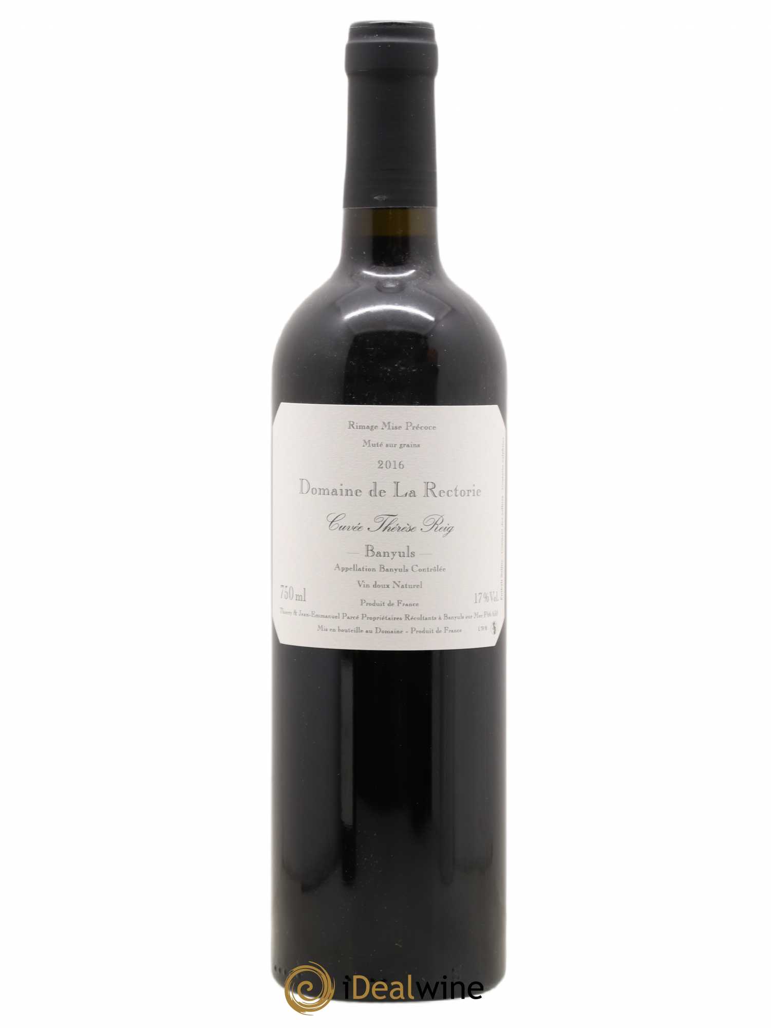 Banyuls La Rectorie (Domaine de) Thérèse Reig Thierry et Jean Emmanuel Parcé 2016 - Lot de 1 bouteille - 0