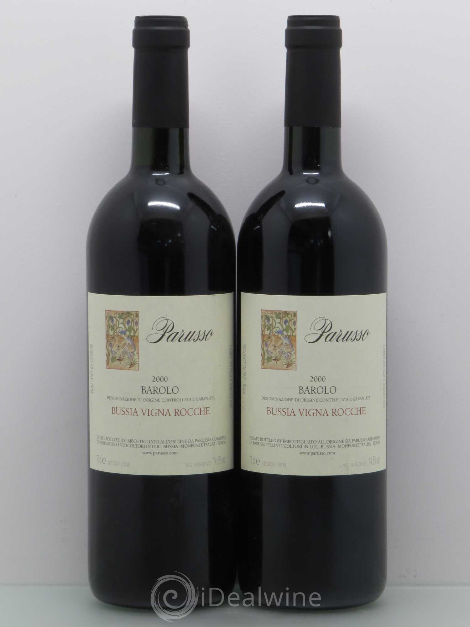 Italie Barolo DOCG Bussia Vigna Rocche Parusso 2000 - Lot de 2 bouteilles - 0