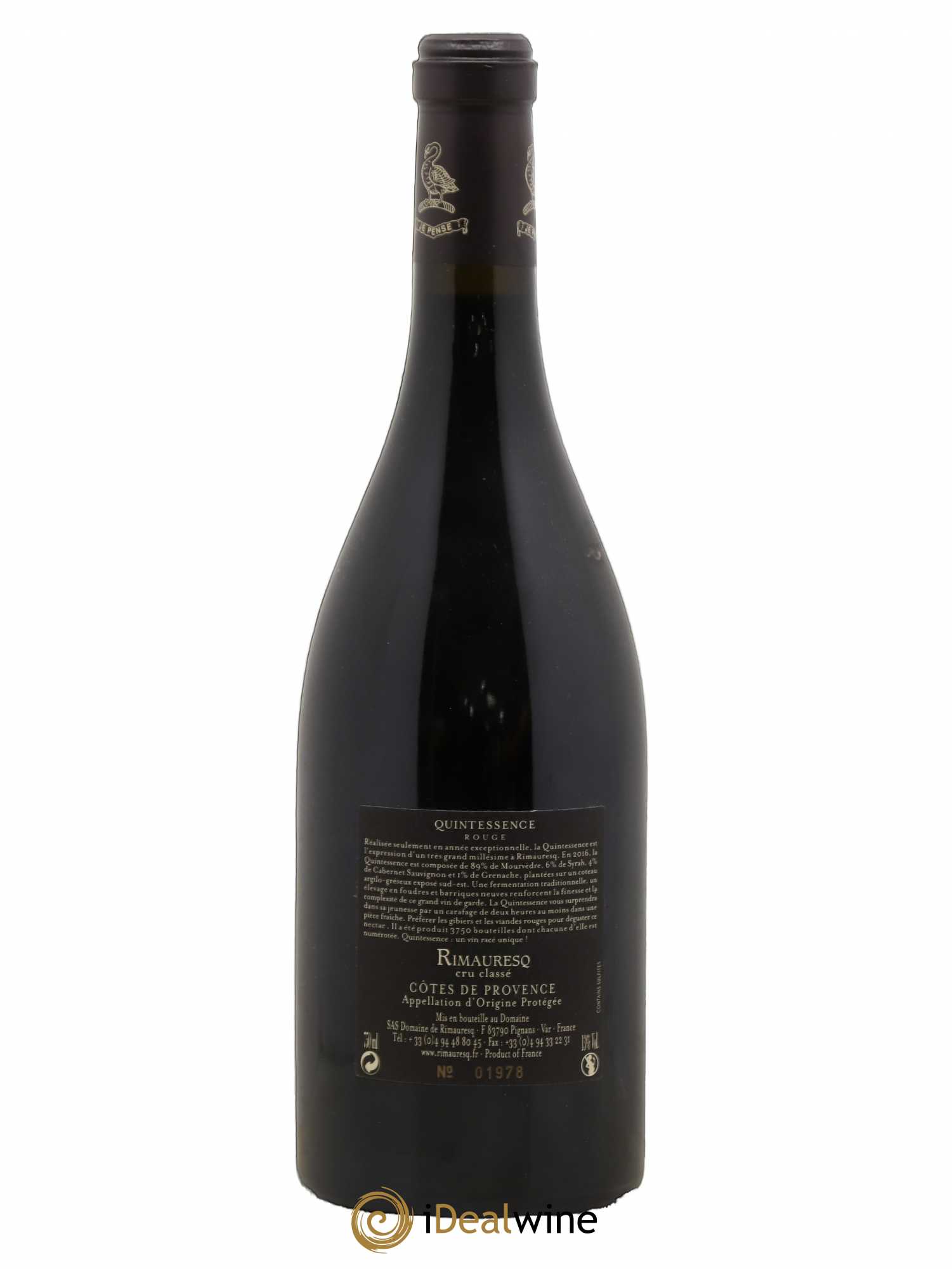Côtes de Provence Quintessence Rimauresq 2016 - Lot de 1 bouteille - 1